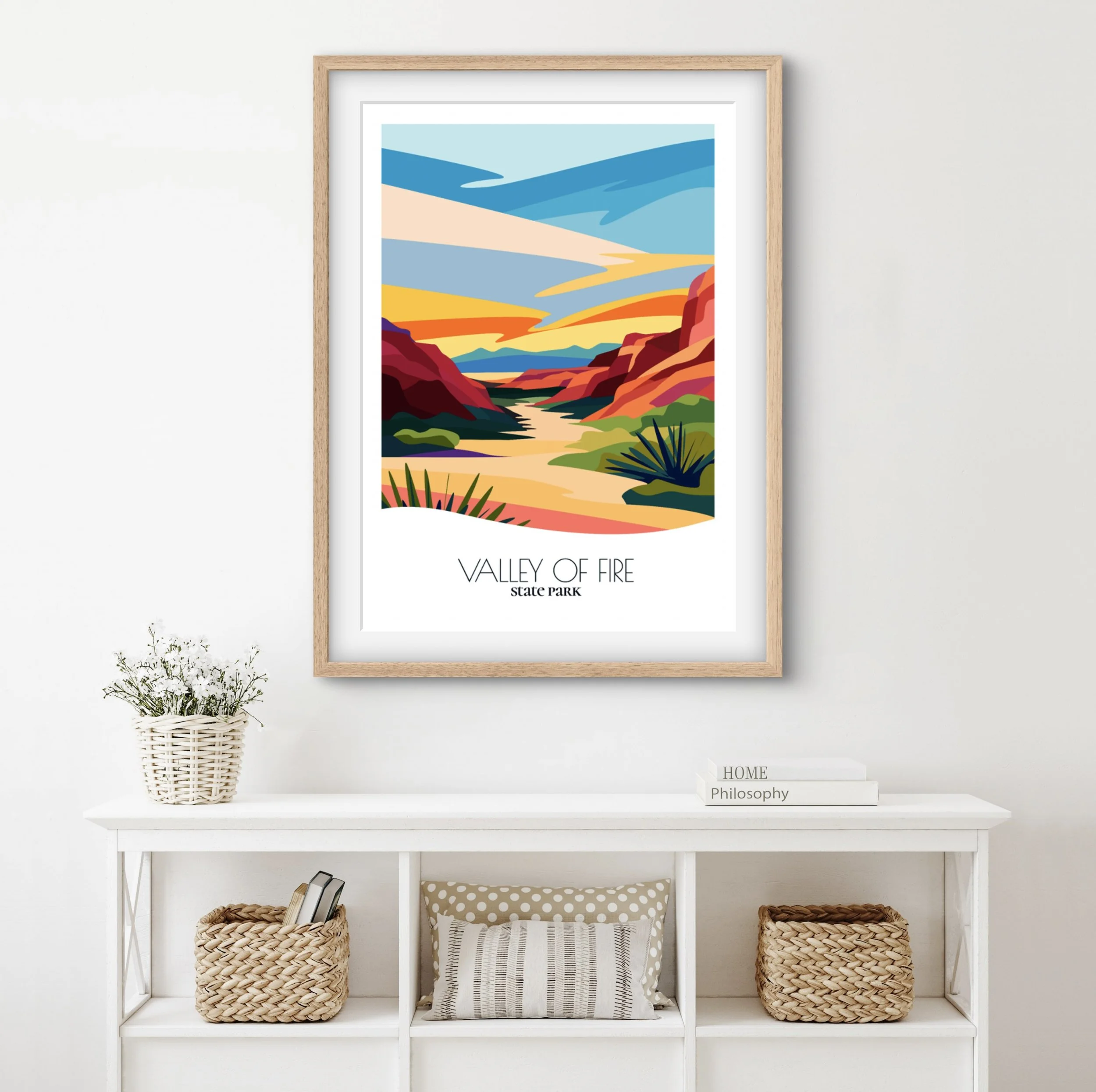 Home decor poster of Valley of Fire State Park, premium print quality for stylish Nevada interiors.