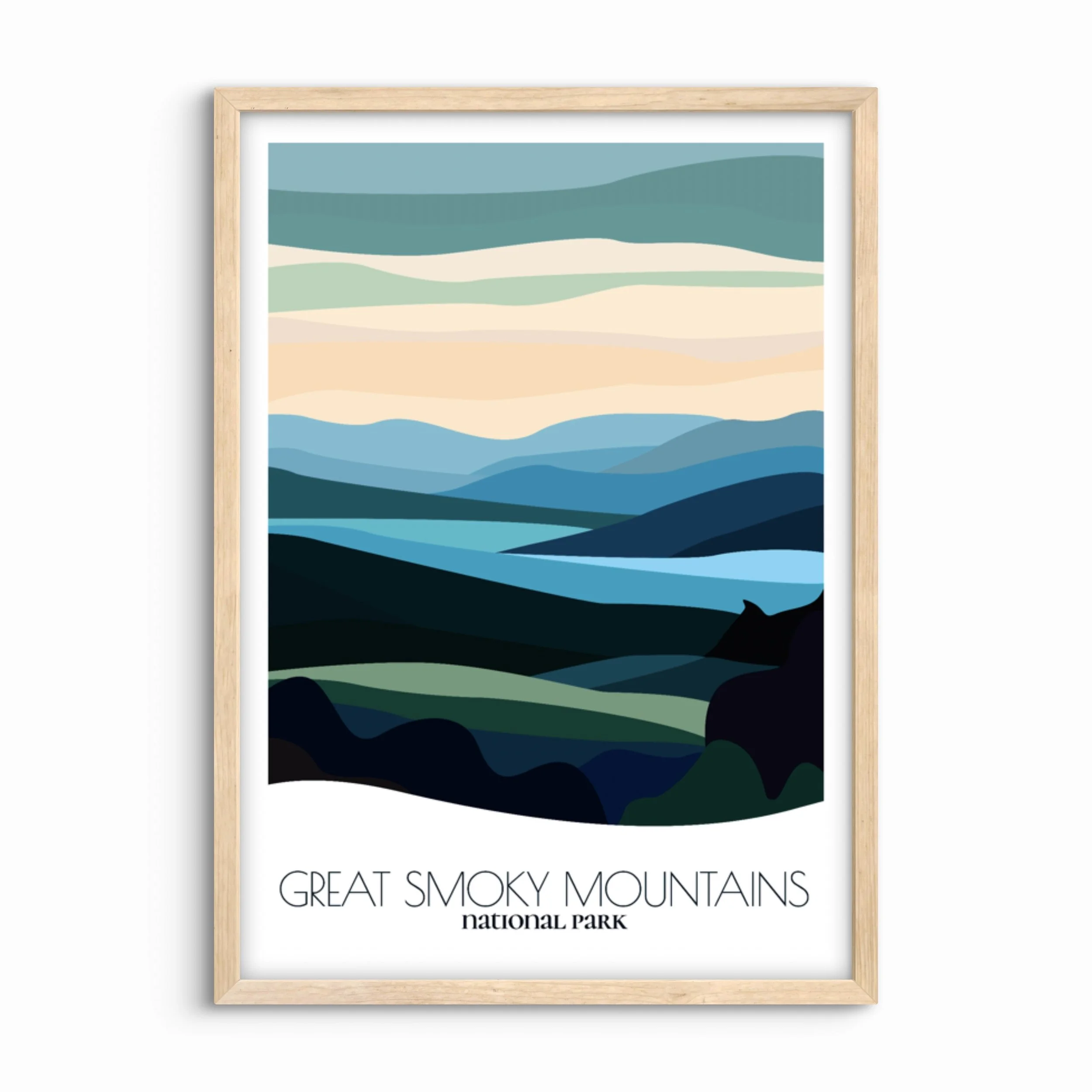 Great Smoky Mountains National Park Poster: Bold Abstract Art