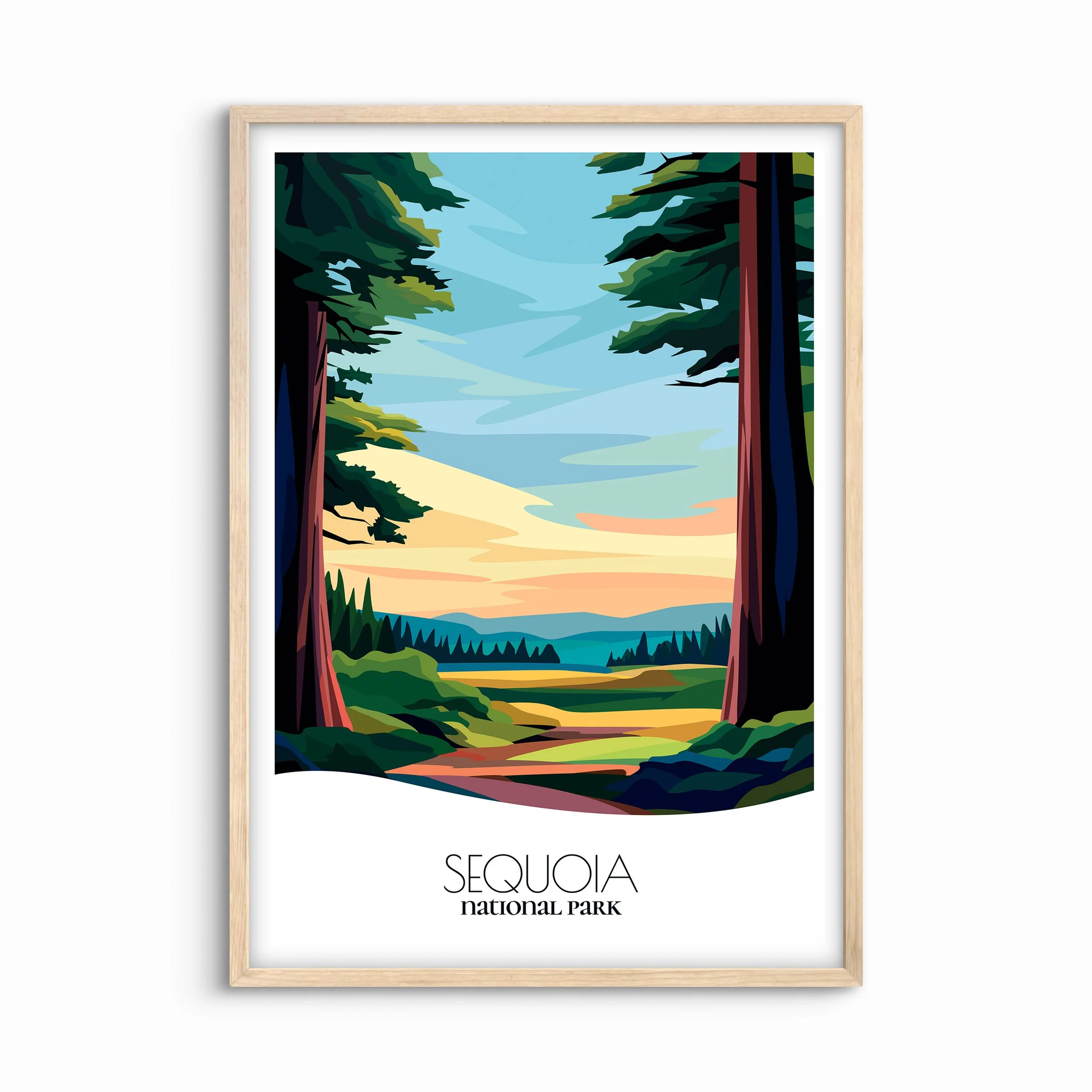 Sequoia National Park Abstract Travel Poster