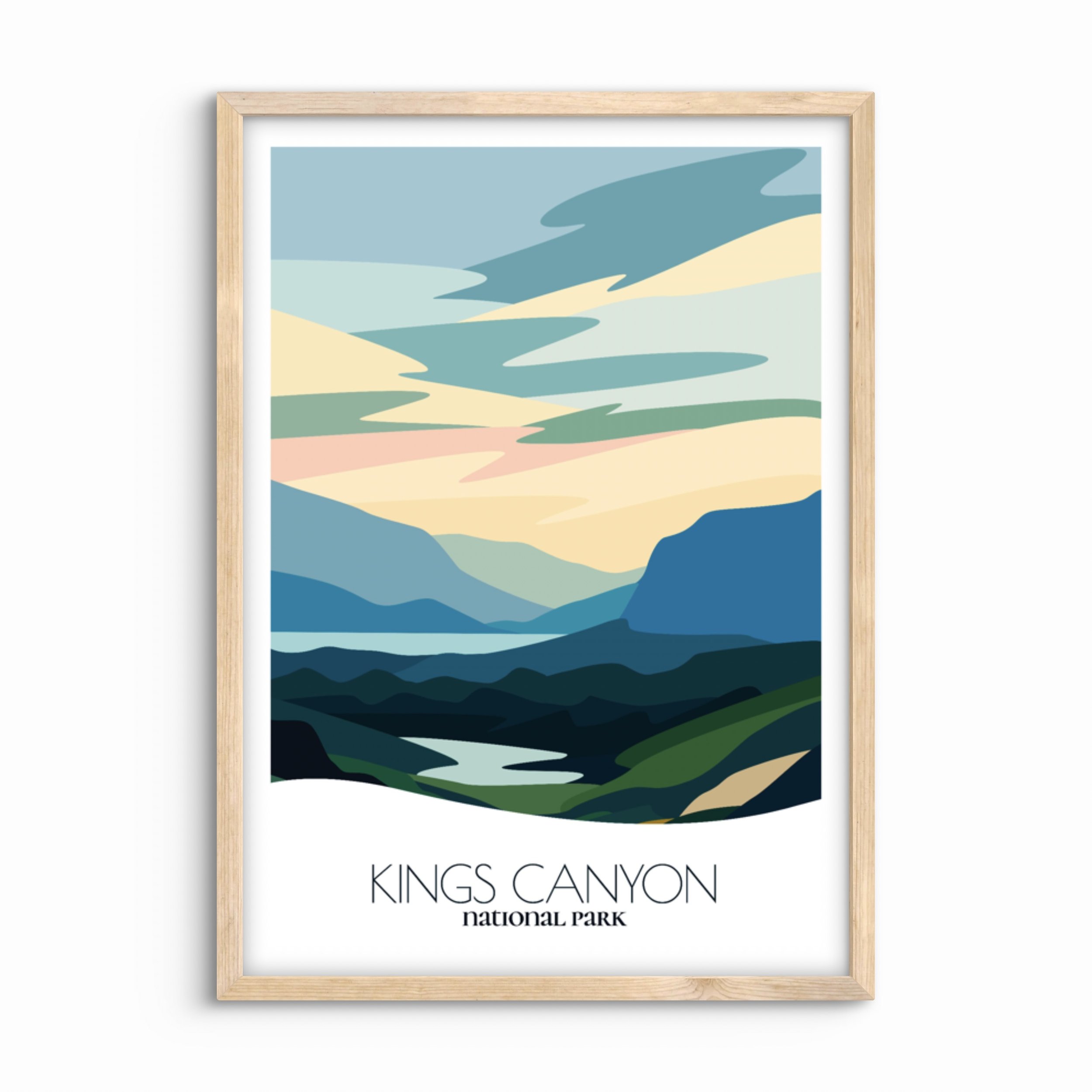 Kings Canyon National Park Wall Art: Bold Minimalist Decor
