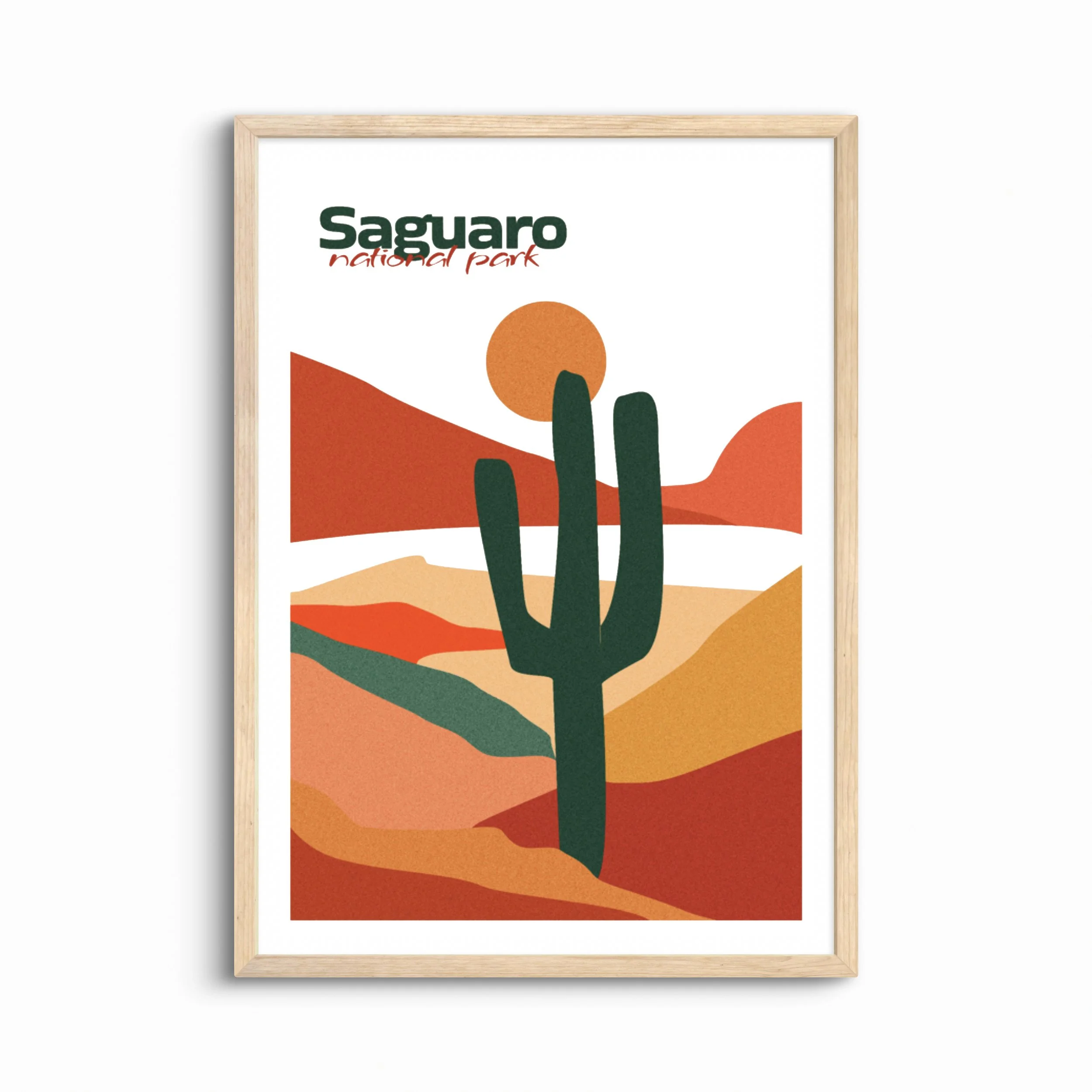 Saguaro National Park Print — Mid-Century Modern Wall Art