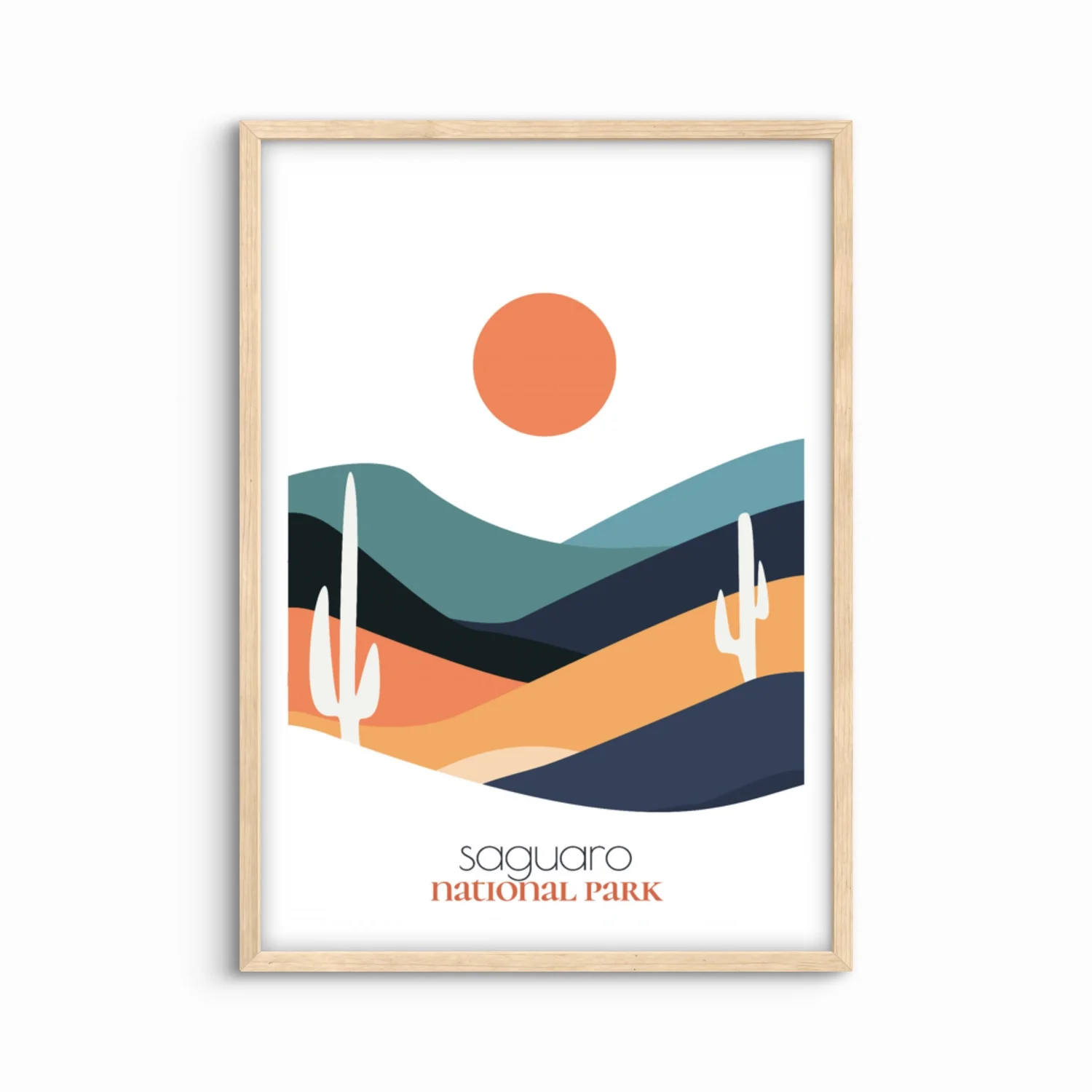 Saguaro National Park Poster Abstract Travel Poster Wall Art