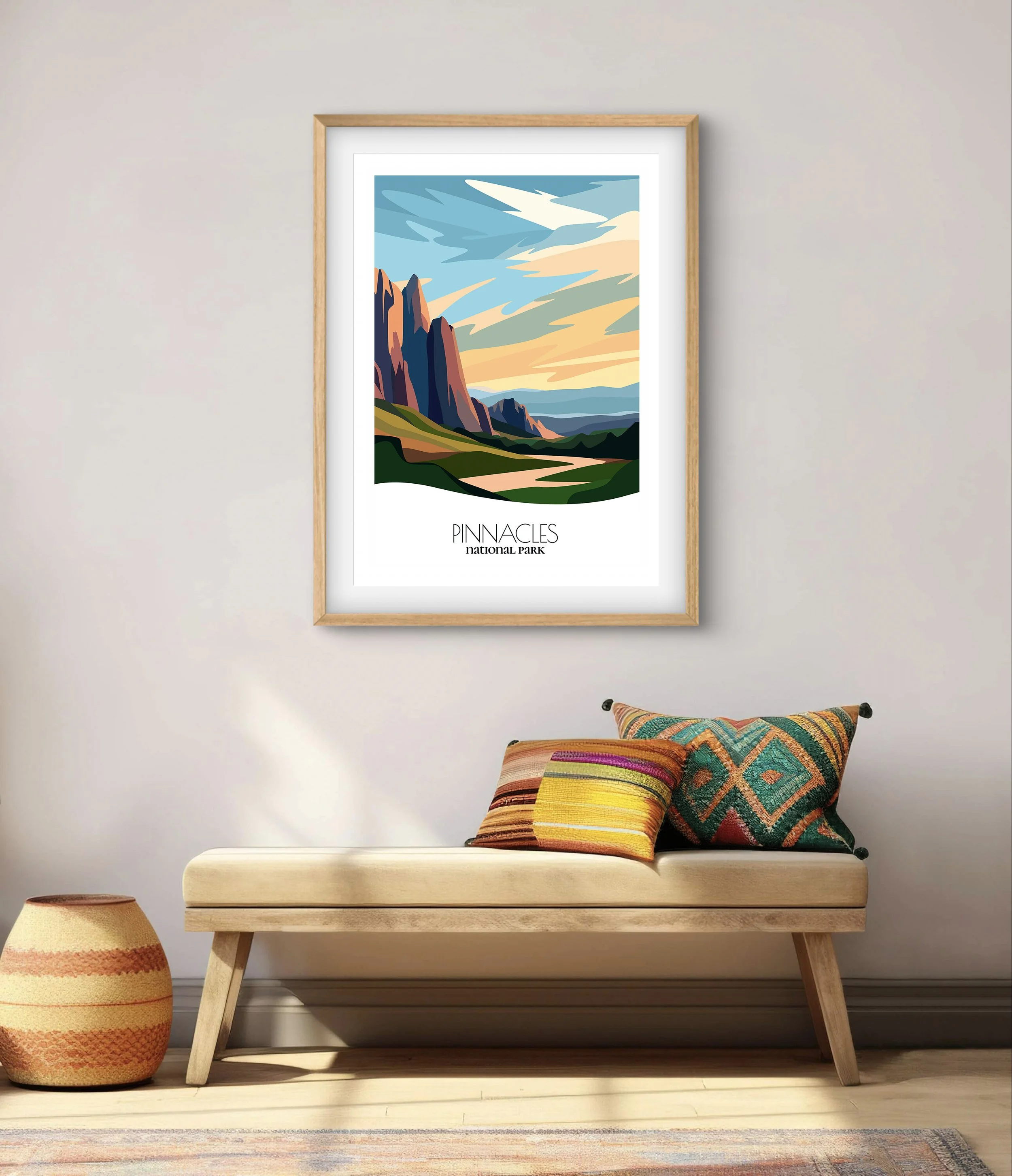 Home decor poster of Pinnacles, premium print quality for stylish California interiors.