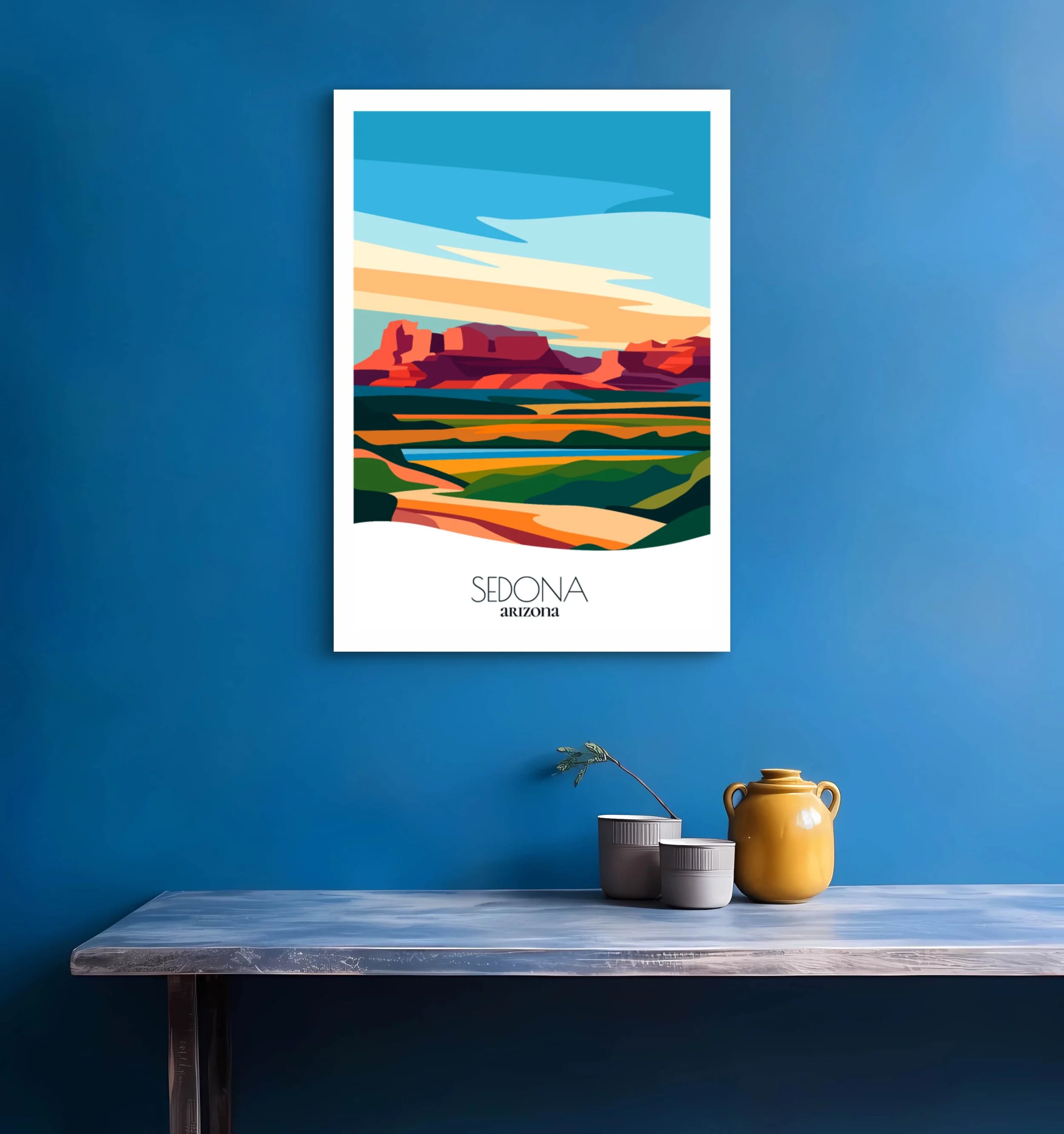 Bedroom print of Sedona with calming minimalist composition for Arizona homes.