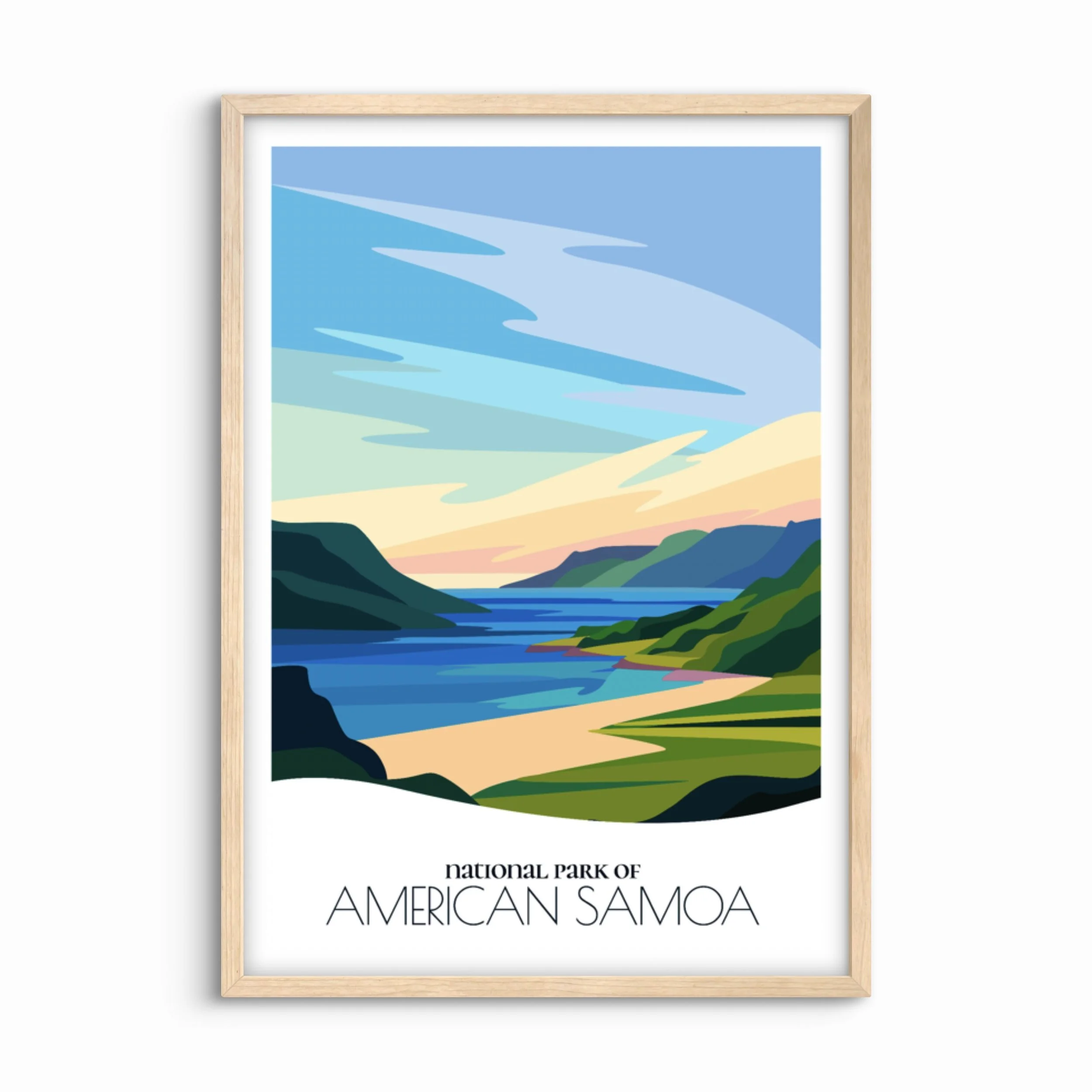 National Park of American Samoa Abstract Travel Poster