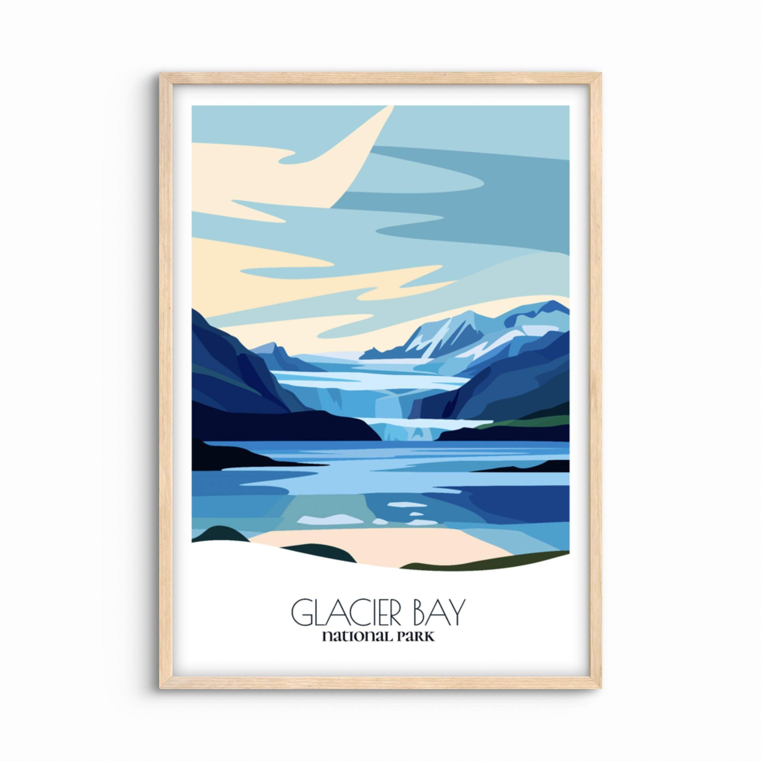 Glacier Bay National Park Abstract Travel Poster