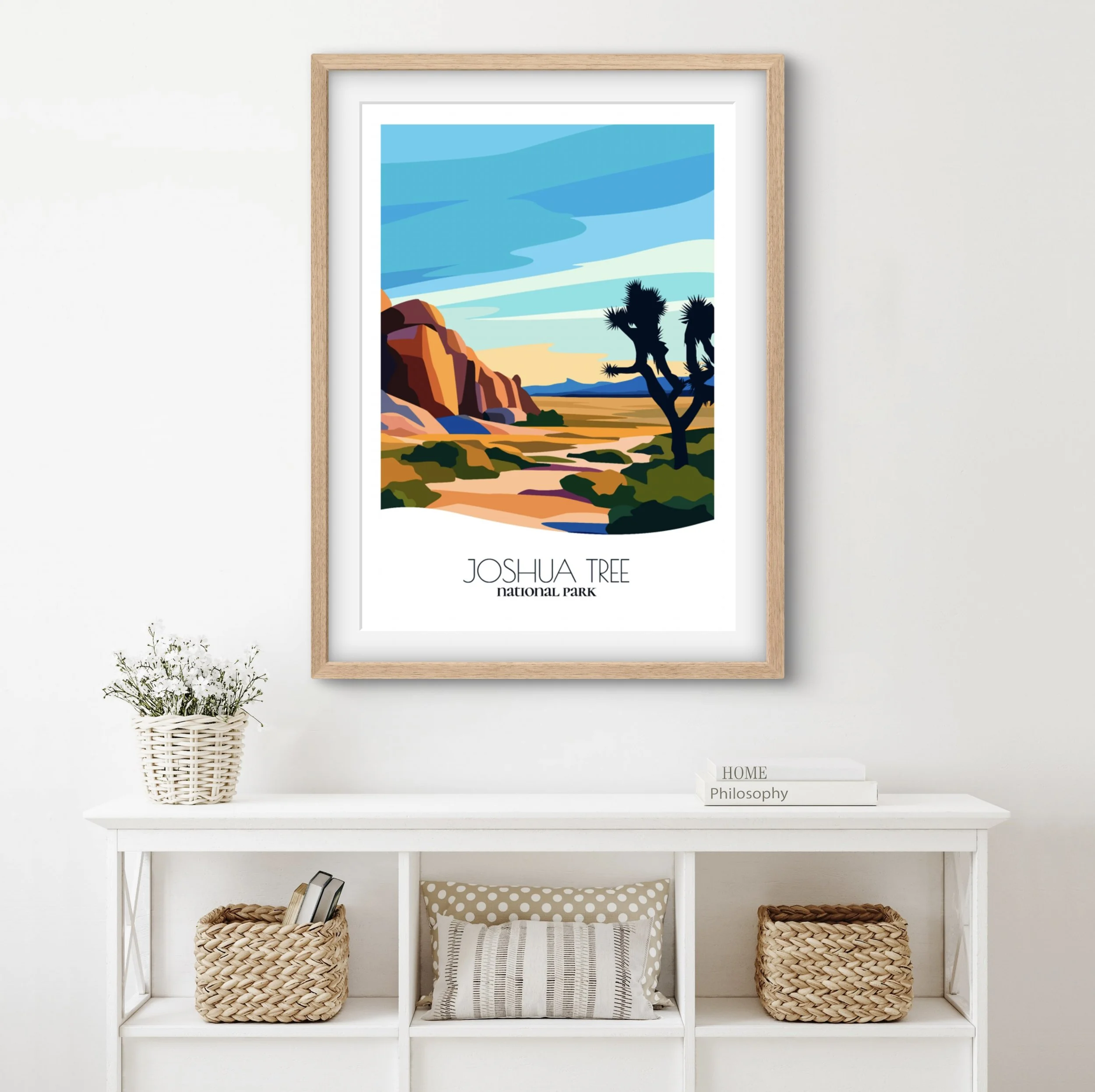 Home decor poster of Joshua Tree National Park, premium print quality for stylish California interiors.