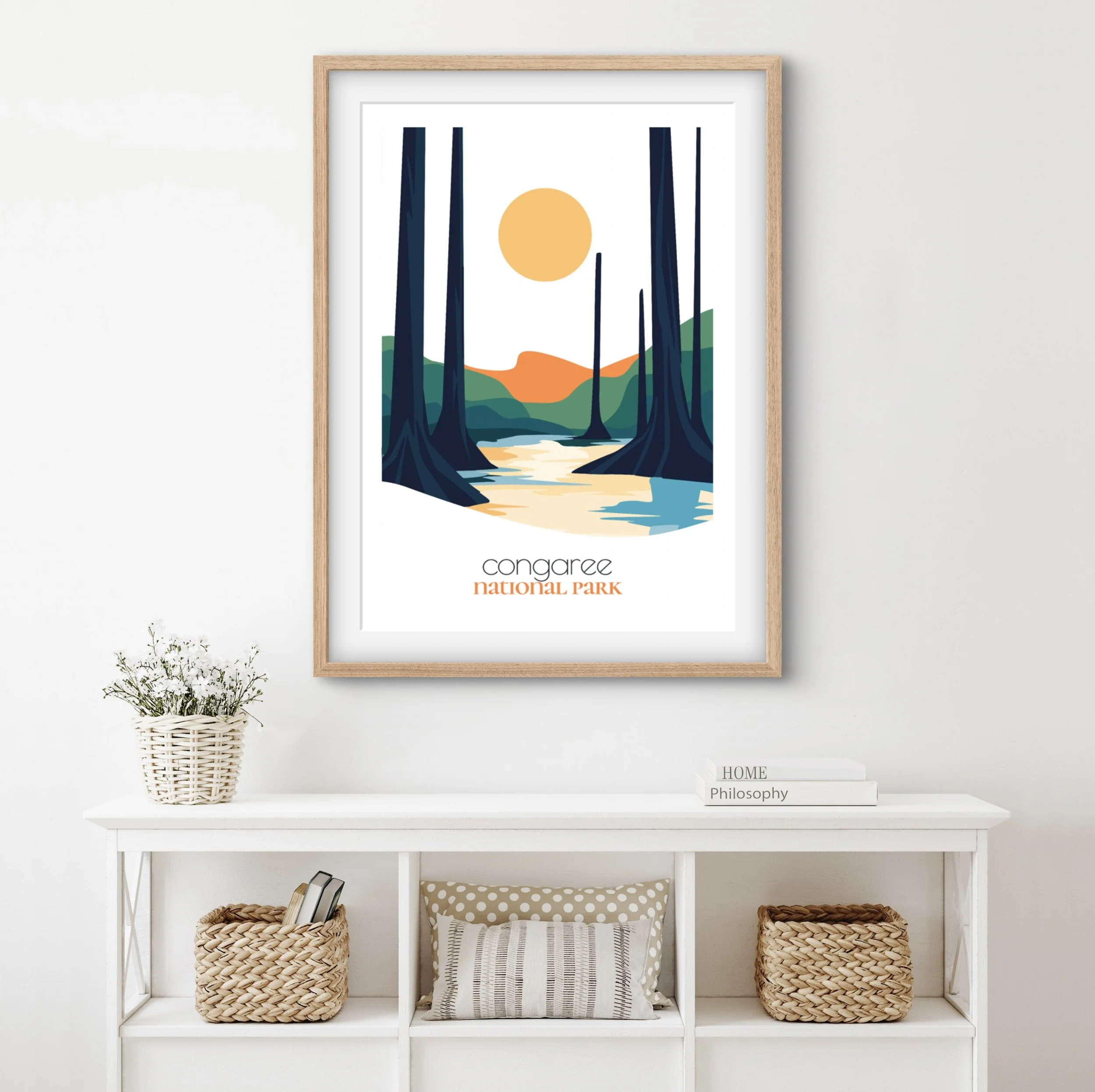Perfect congaree travel print gift for national park lovers and hikers
