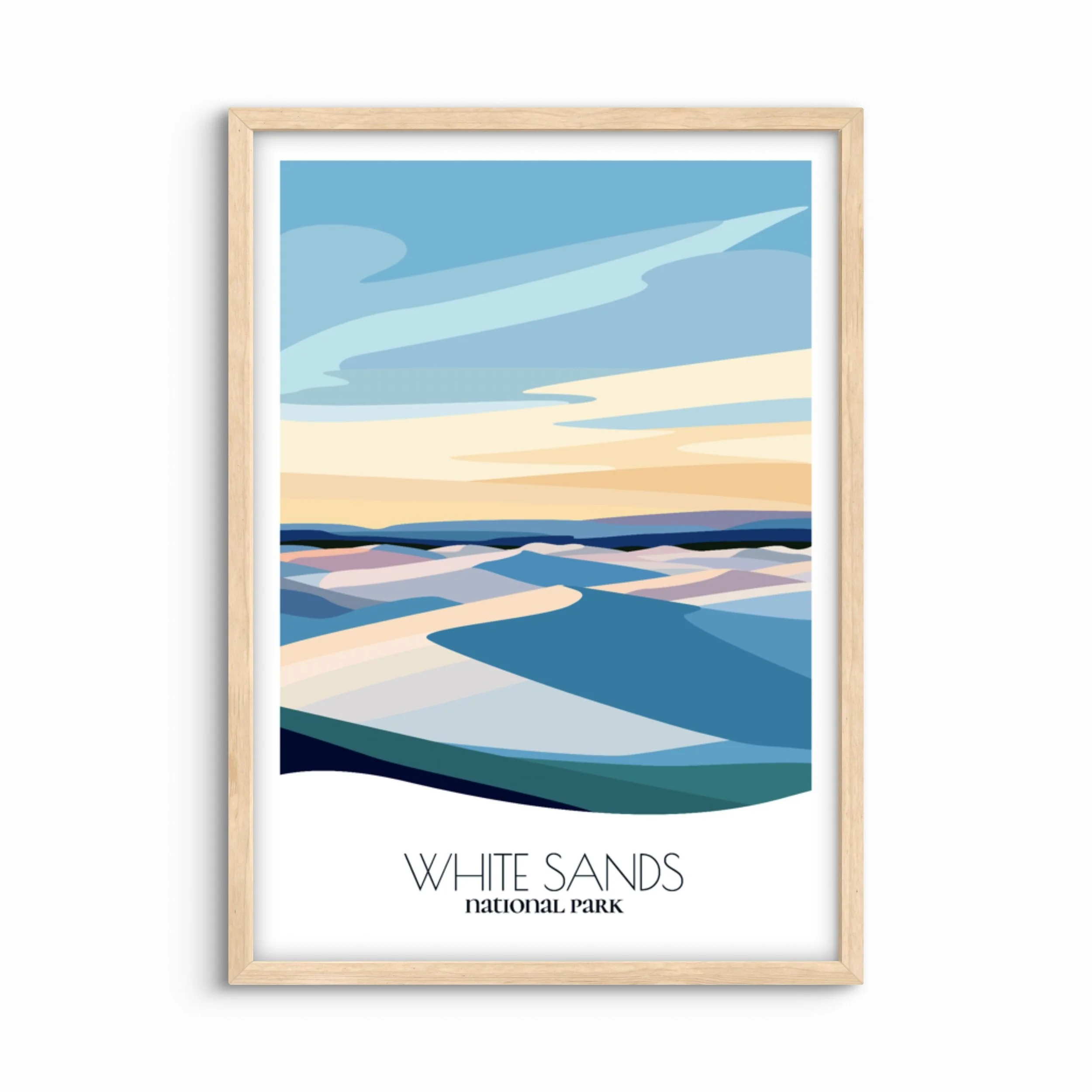 White Sands National Park Poster: Bold Abstract Art