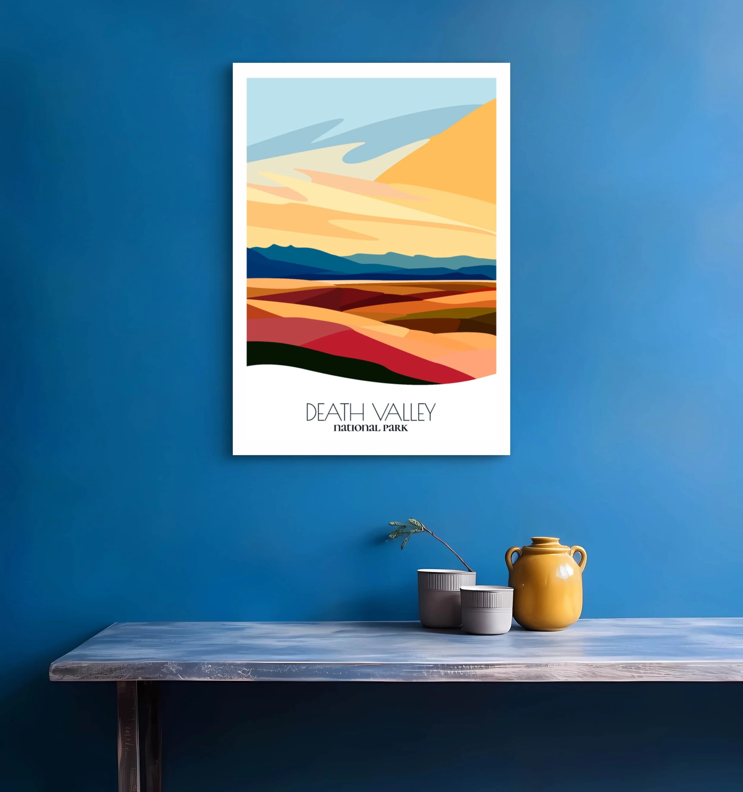 Bedroom print of Death Valley National Park with calming minimalist composition for California–Nevada homes.