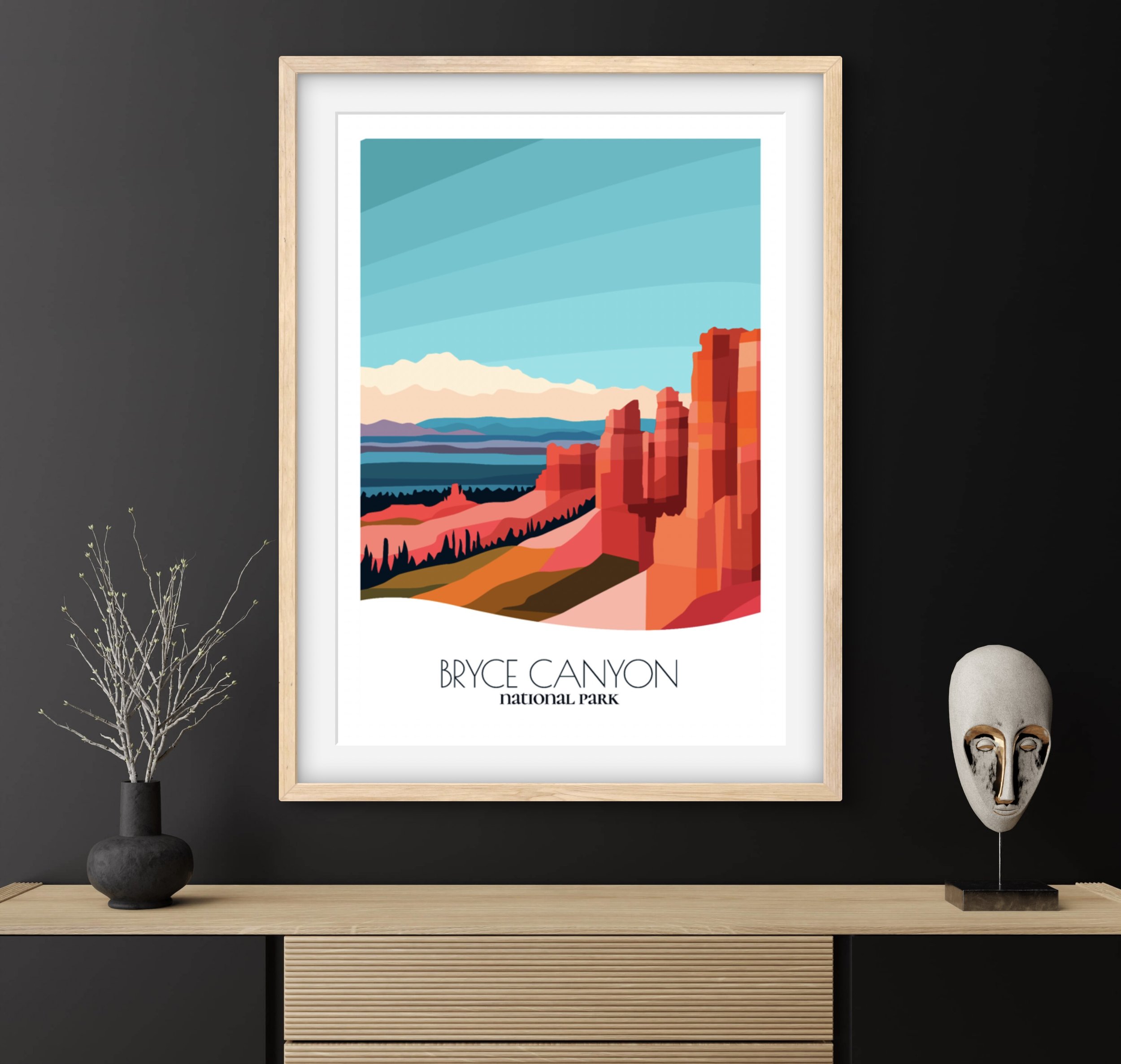Travel gift idea: framed poster of Bryce Canyon National Park, ideal for adventure lovers.