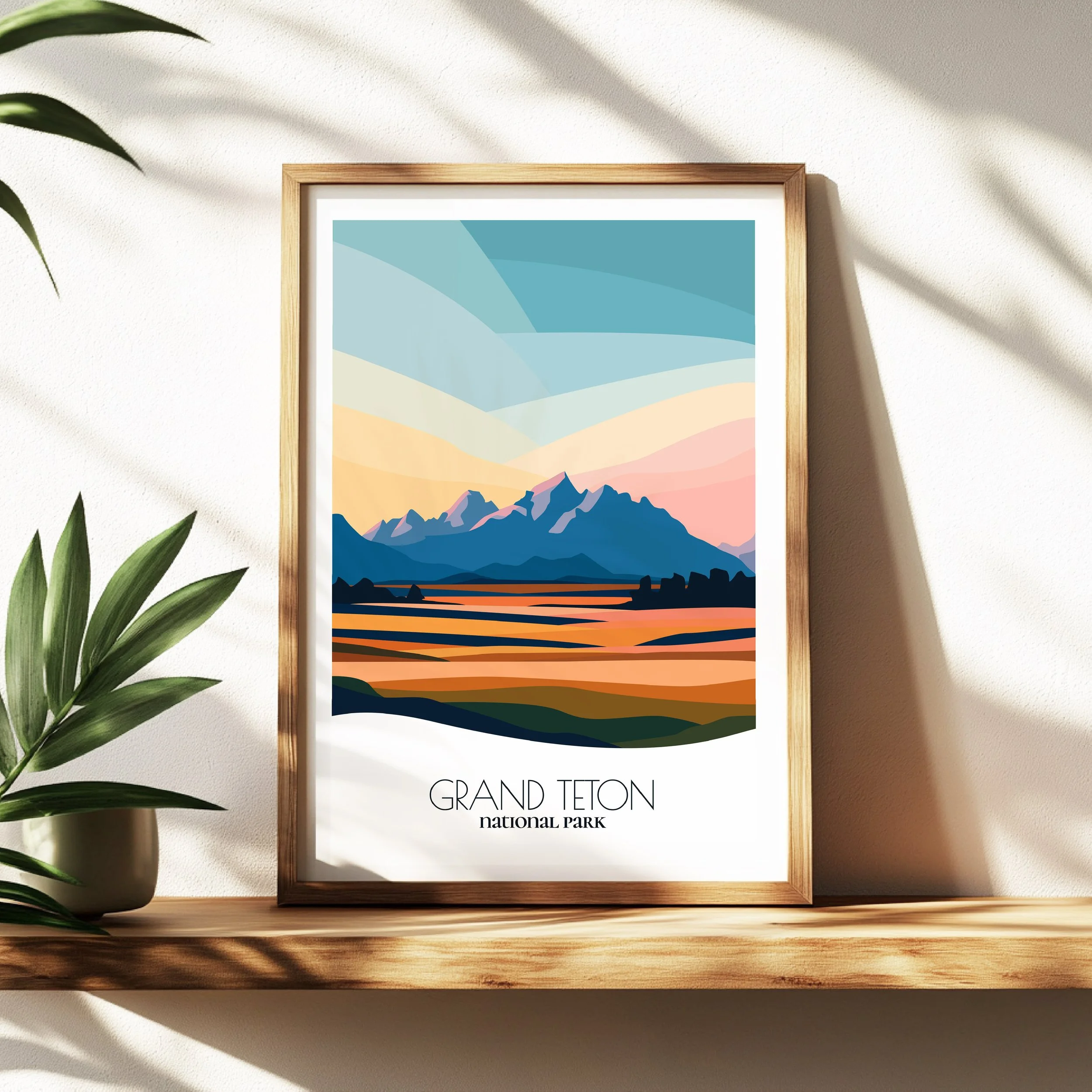 Wall art print of Grand Teton National Park for interior decor; high quality print in Wyoming.