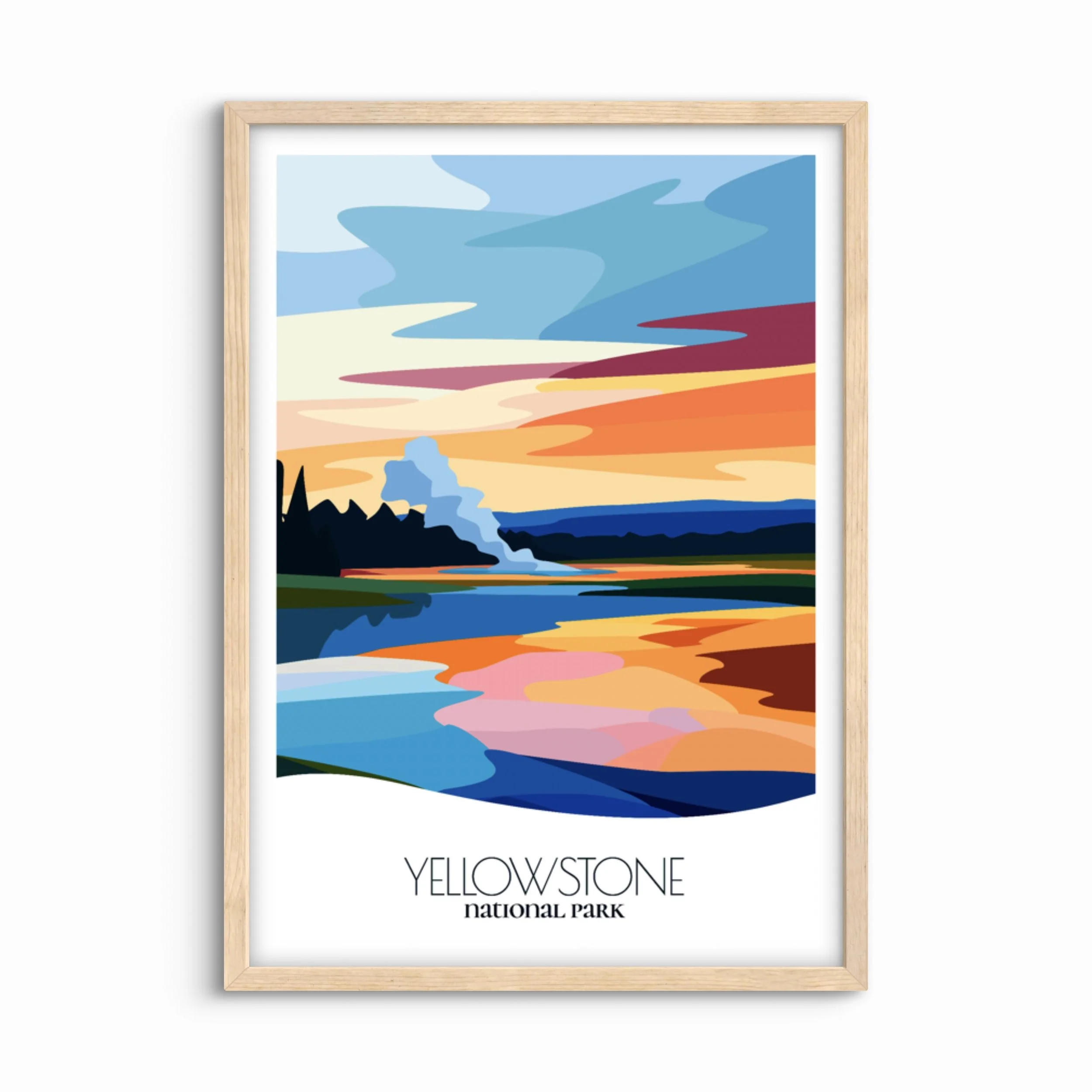 Yellowstone National Park Poster: Bold Abstract Art
