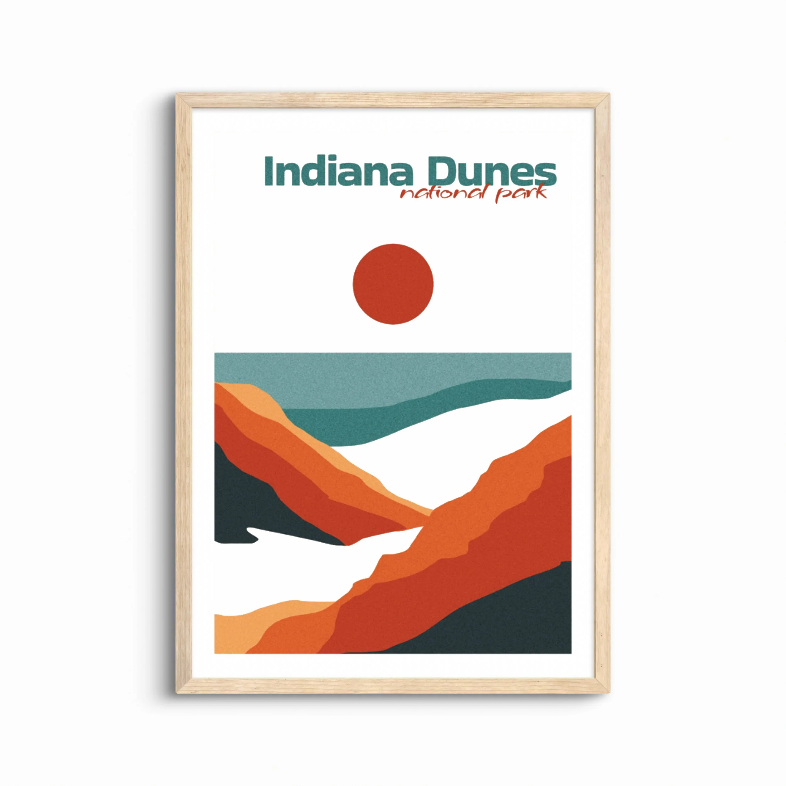 Indiana Dunes National Park Print — Mid-Century Modern Wall Art