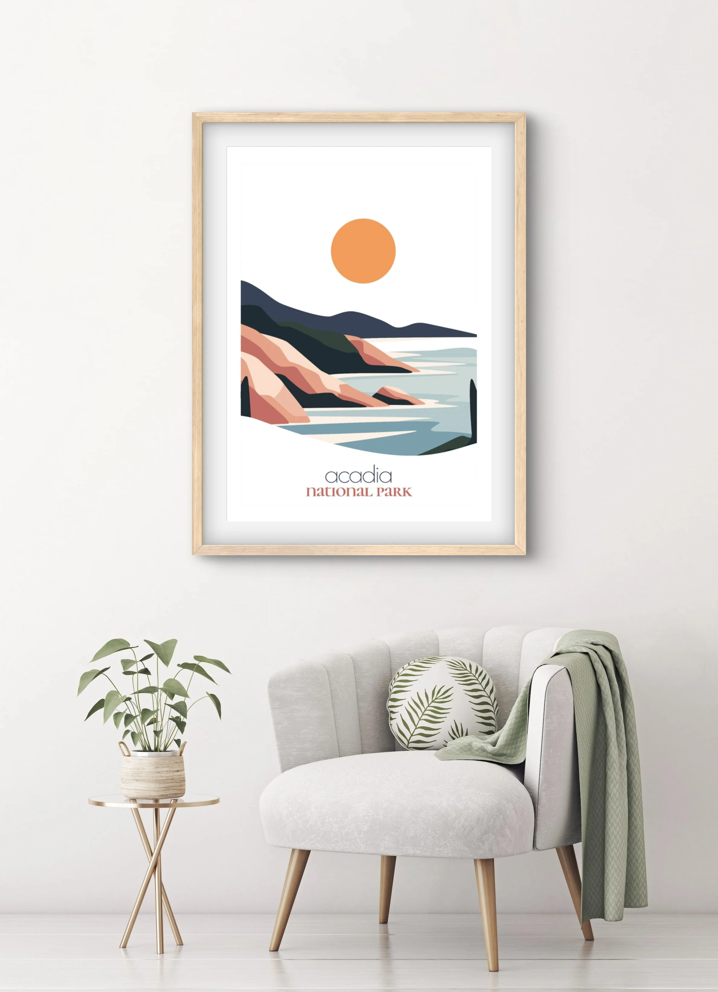 Original Acadia national park poster from the ReTravell studio collection