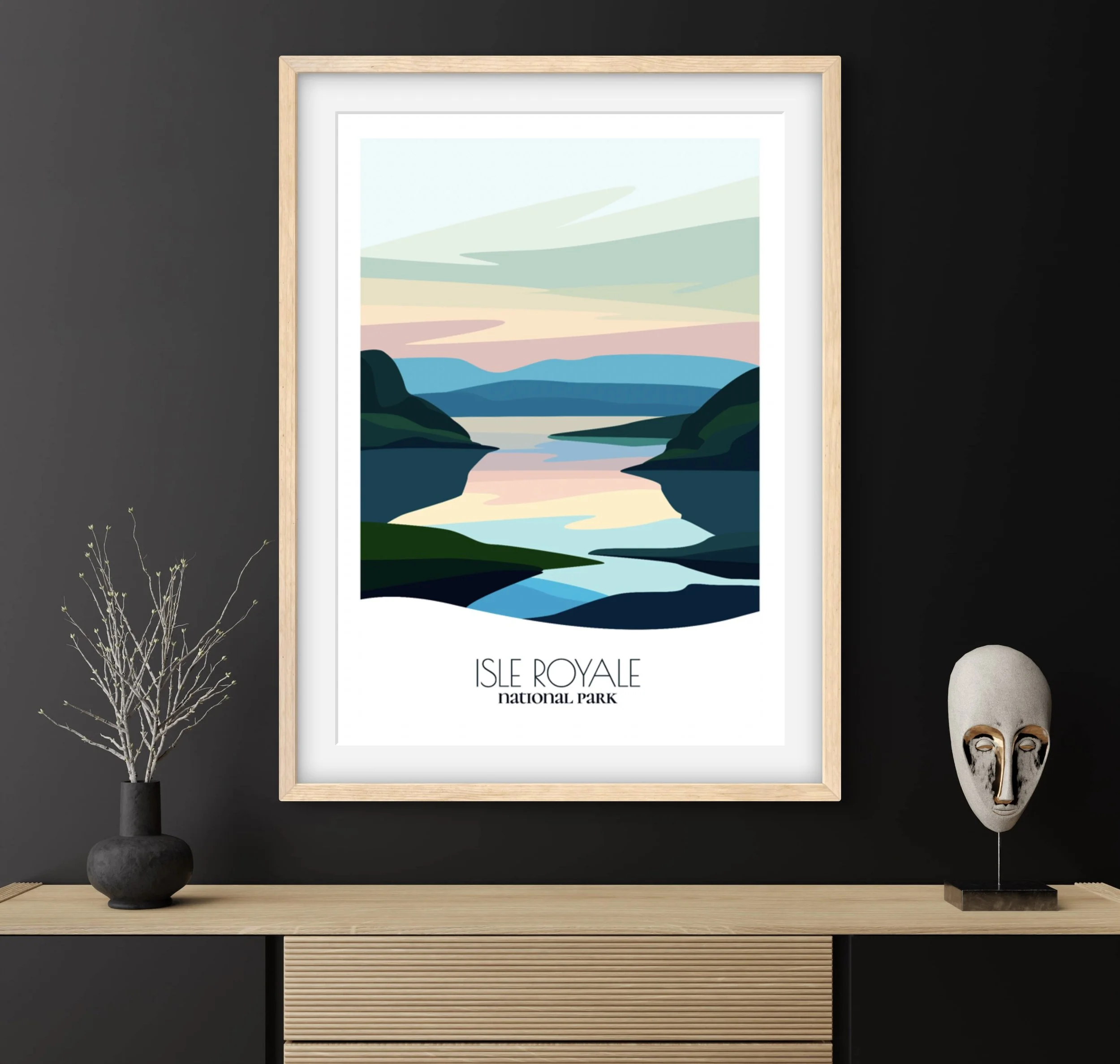 Travel gift idea: framed poster of Isle Royale National Park, ideal for adventure lovers.