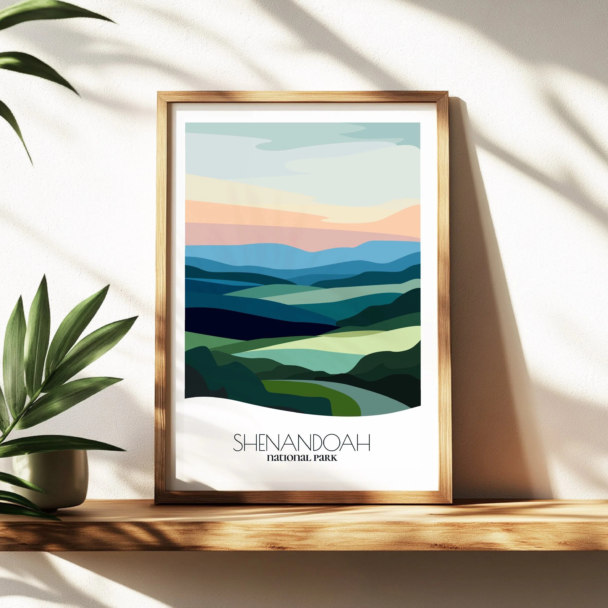 Wall art print of Shenandoah National Park for interior decor; high quality print in Washington.