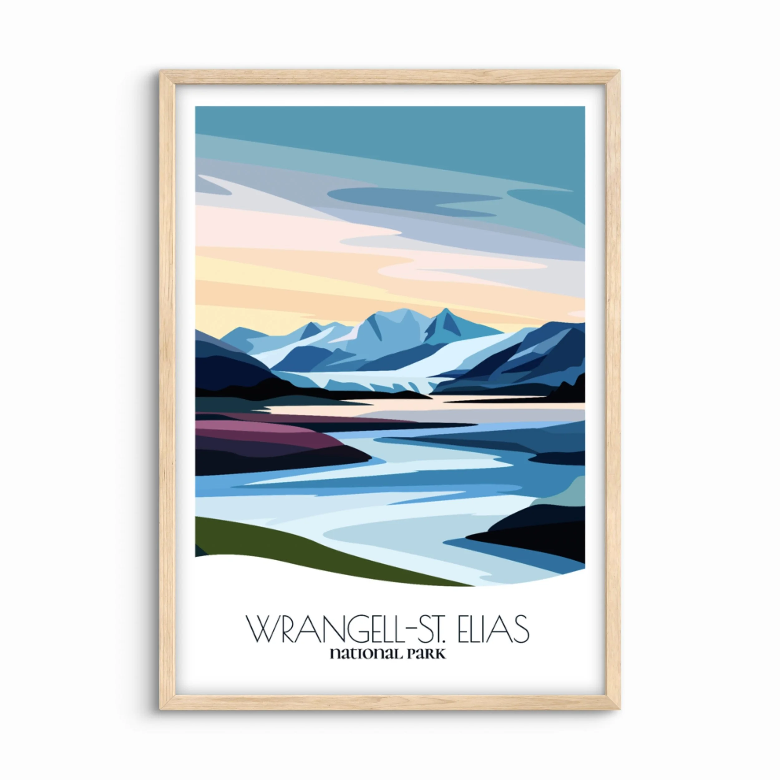 Wrangell-St. Elias and Preserve National Park Abstract Travel Poster