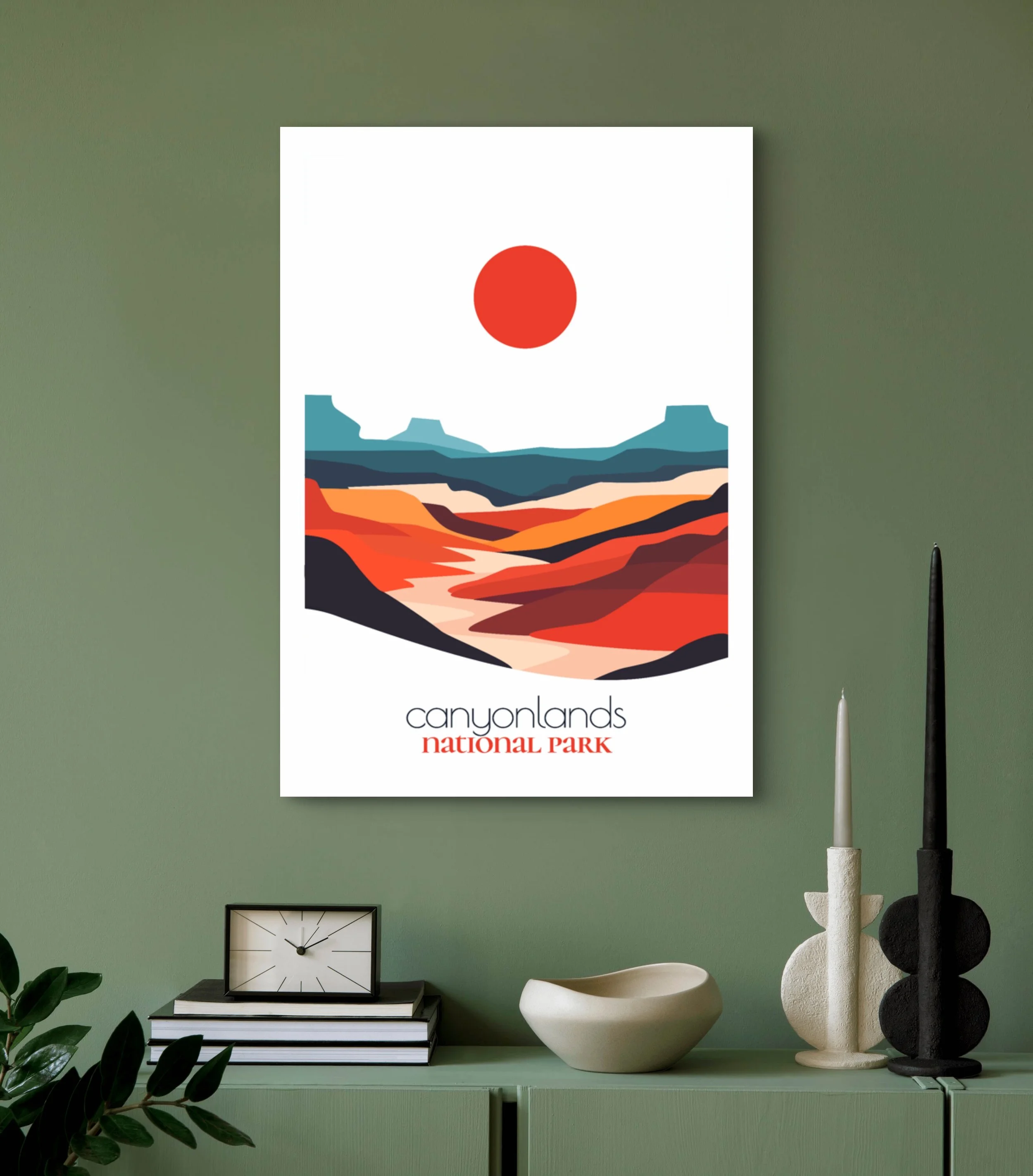 Modern Canyonlands travel print for minimalist home office decor