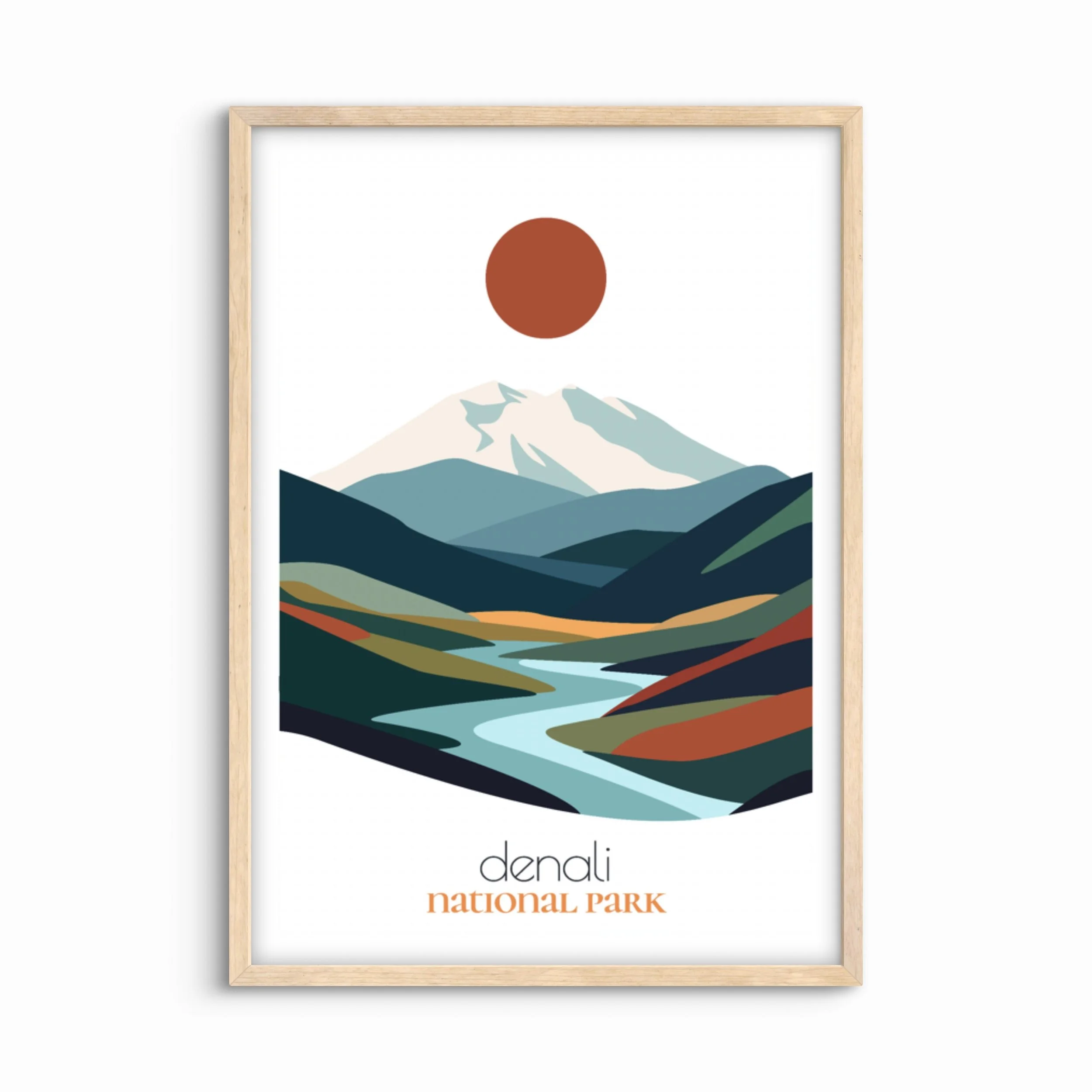 Denali National Park Poster: Abstract Midnight Sun