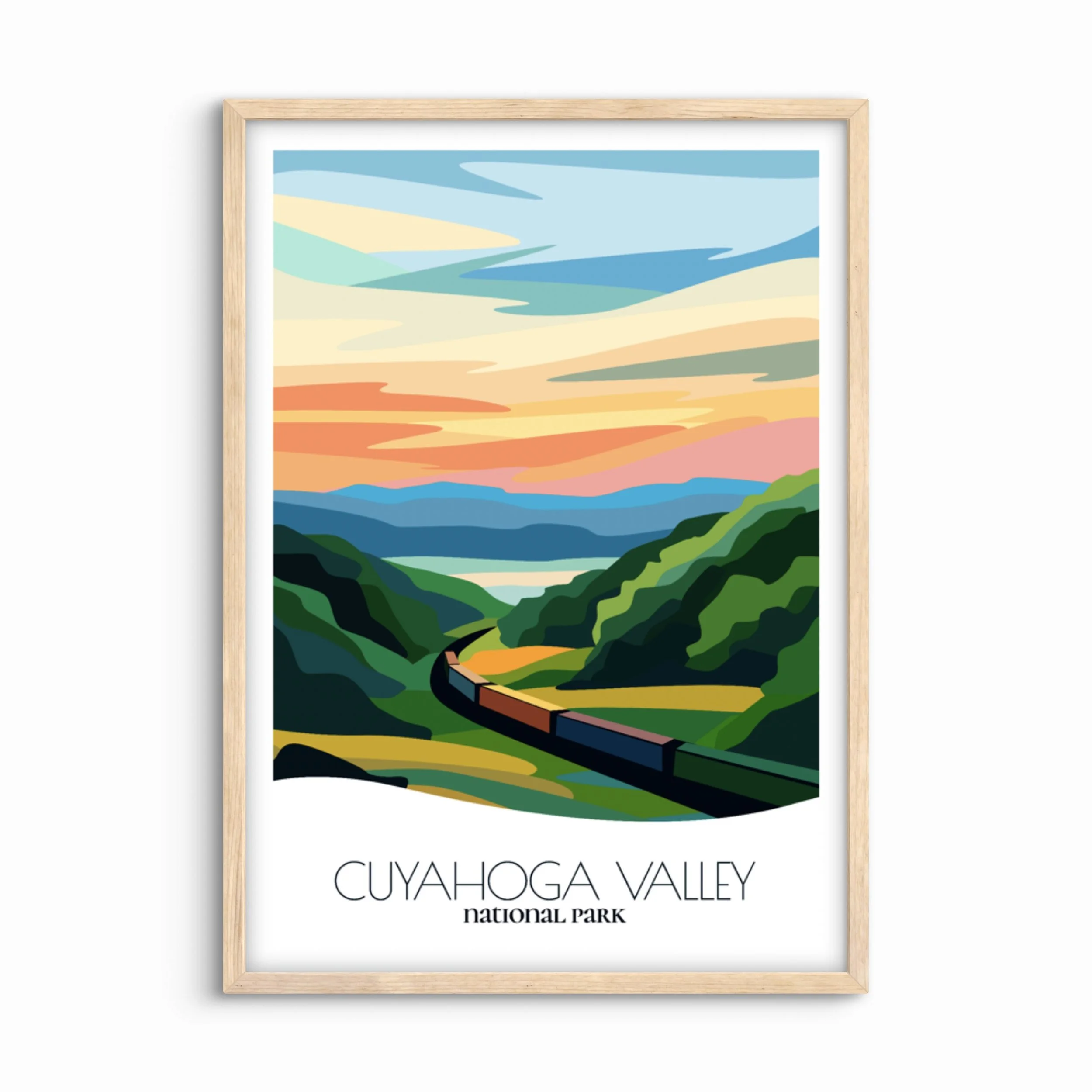 Cuyahoga Valley National Park Landscape: Abstract Travel Poster