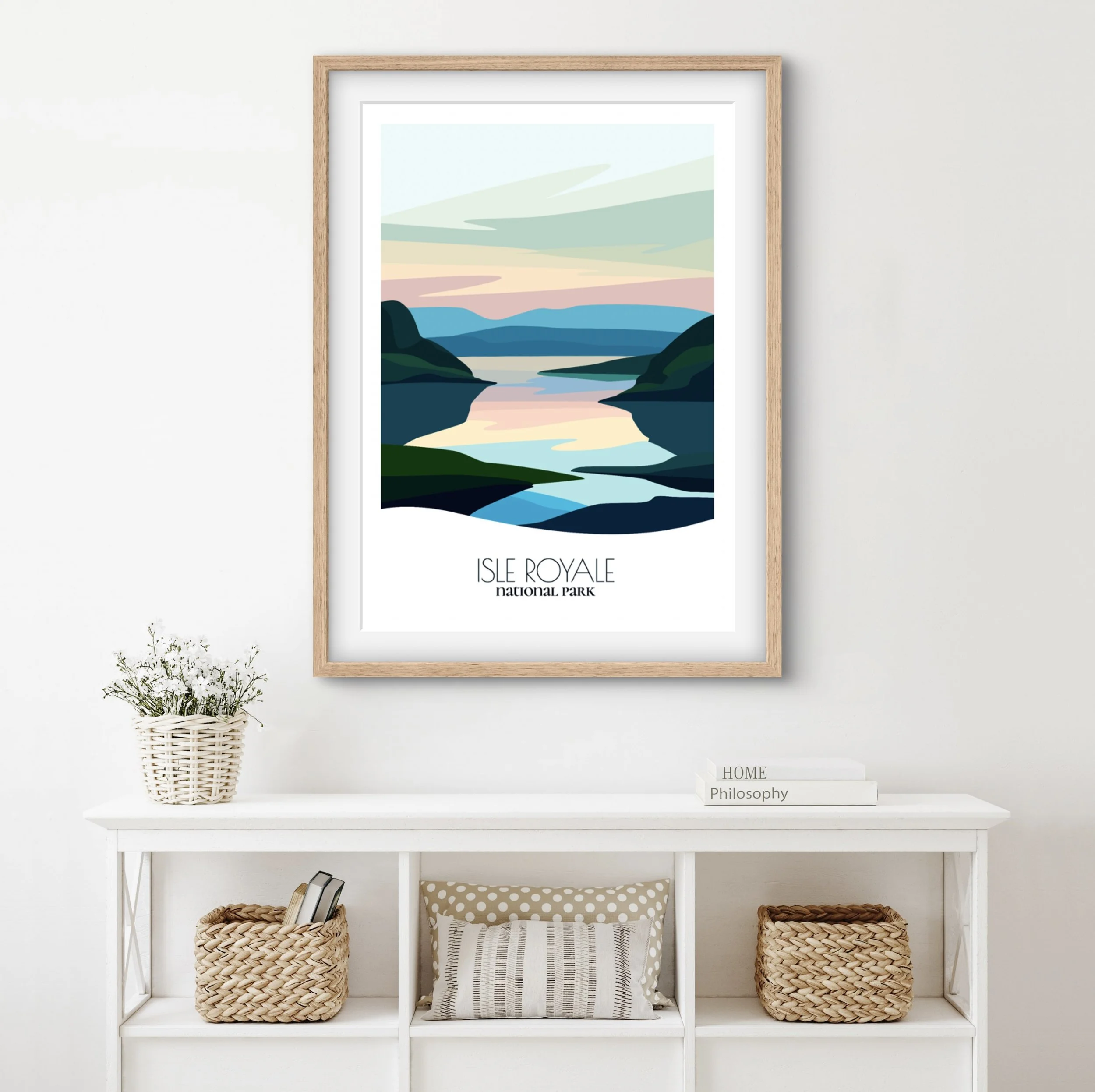 Home decor poster of Isle Royale National Park, premium print quality for stylish Michigan interiors.