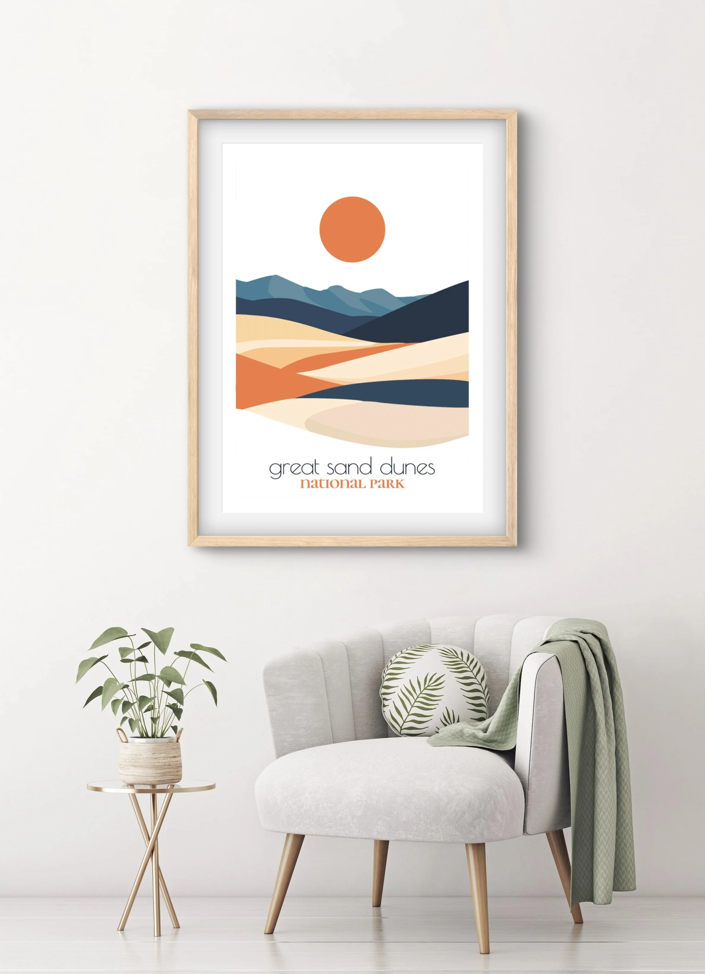 Original great sand dunes national park poster from the ReTravell studio collection