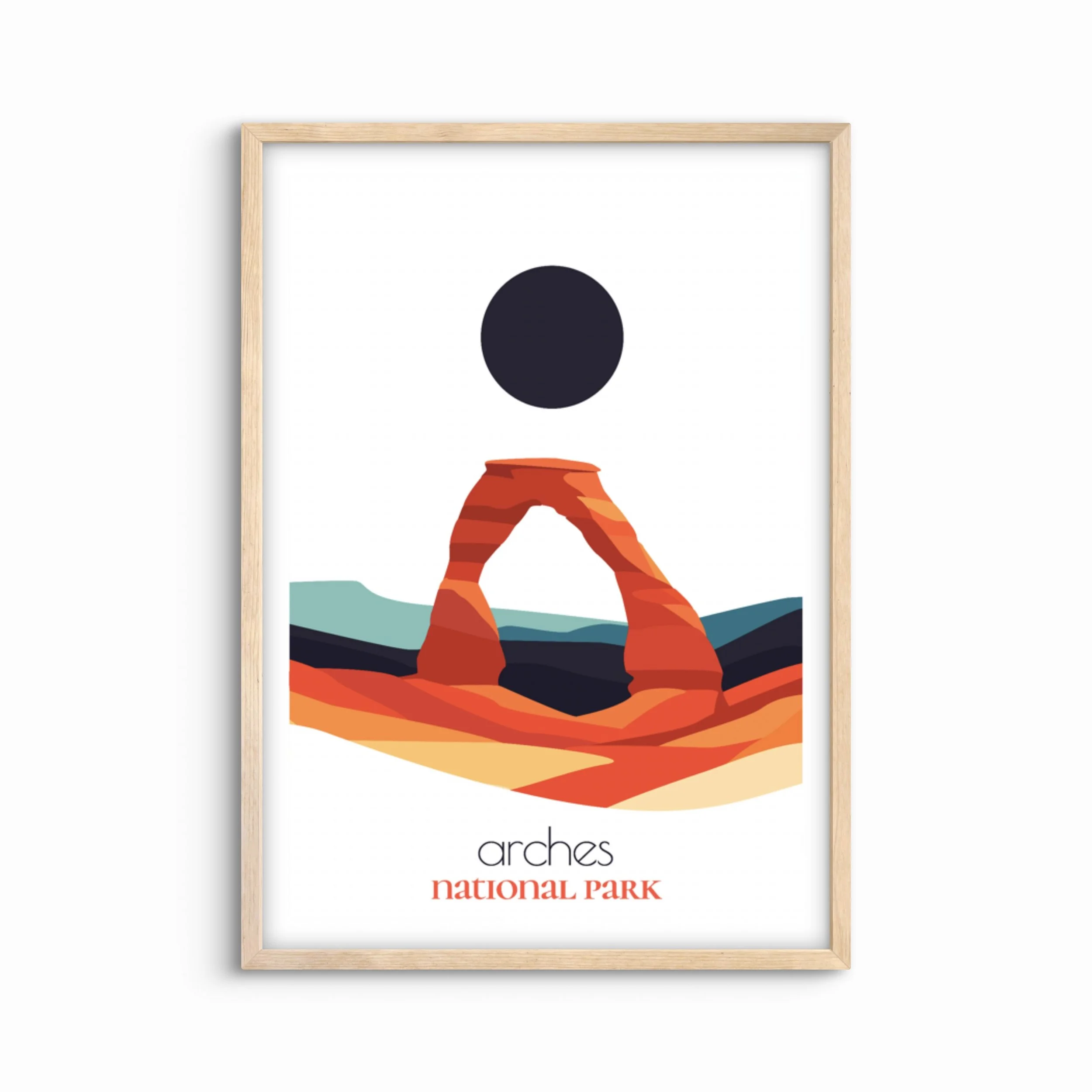 Minimalist Arches national park poster - modern travel wall art