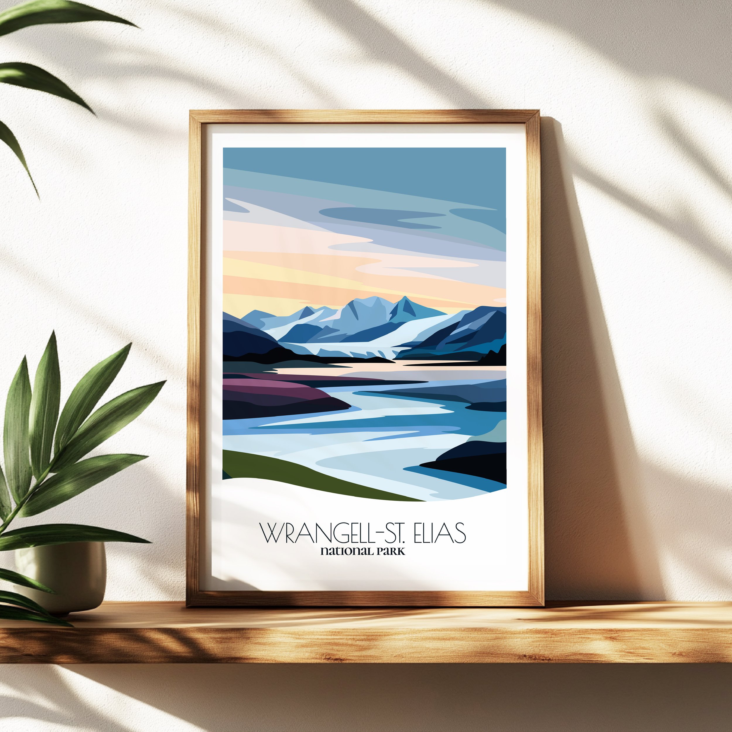 Wall art print of Wrangell St. Elias National Park and Preserve for interior decor; high quality print in Alaska.