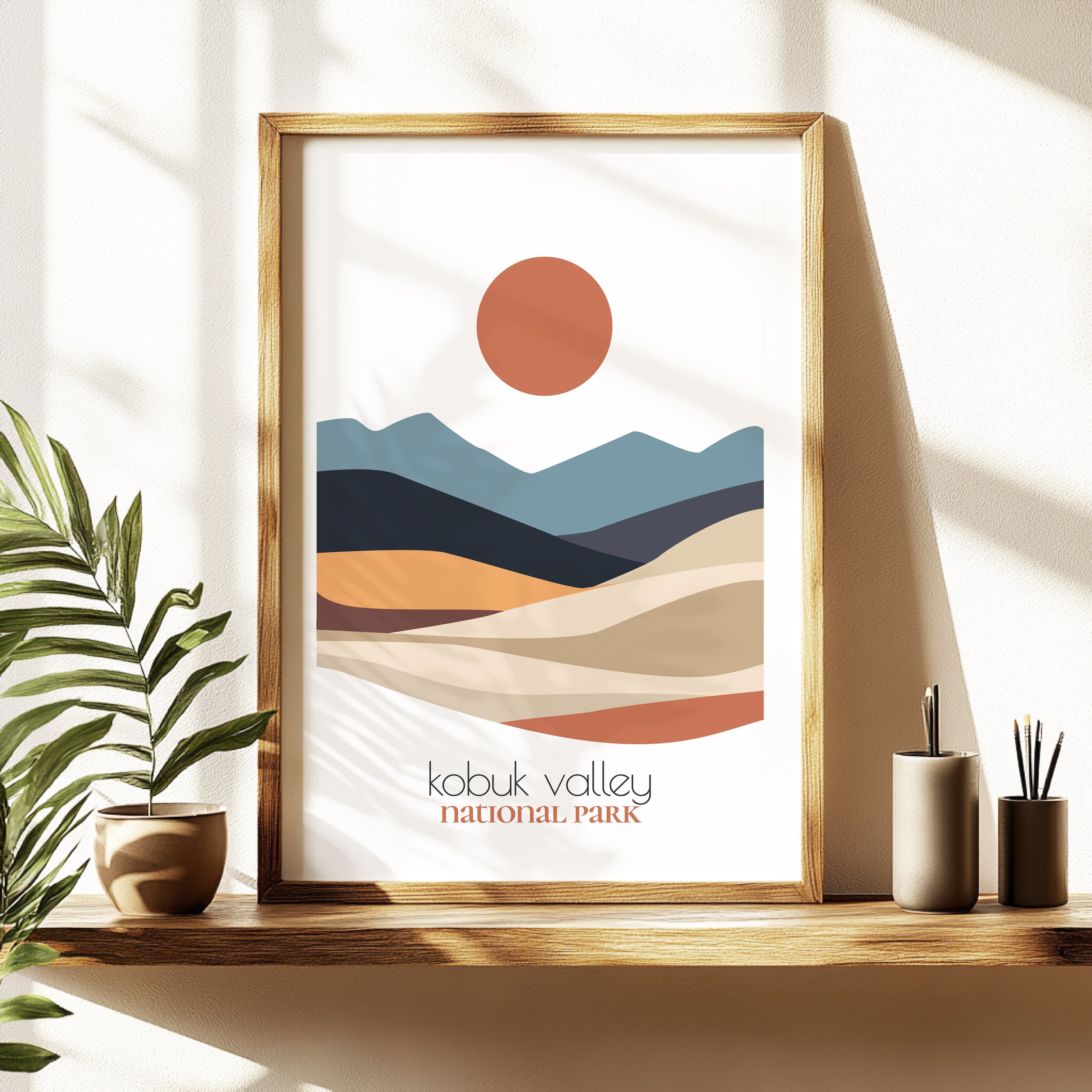 Kobuk Valley travel poster in a minimalist living room design