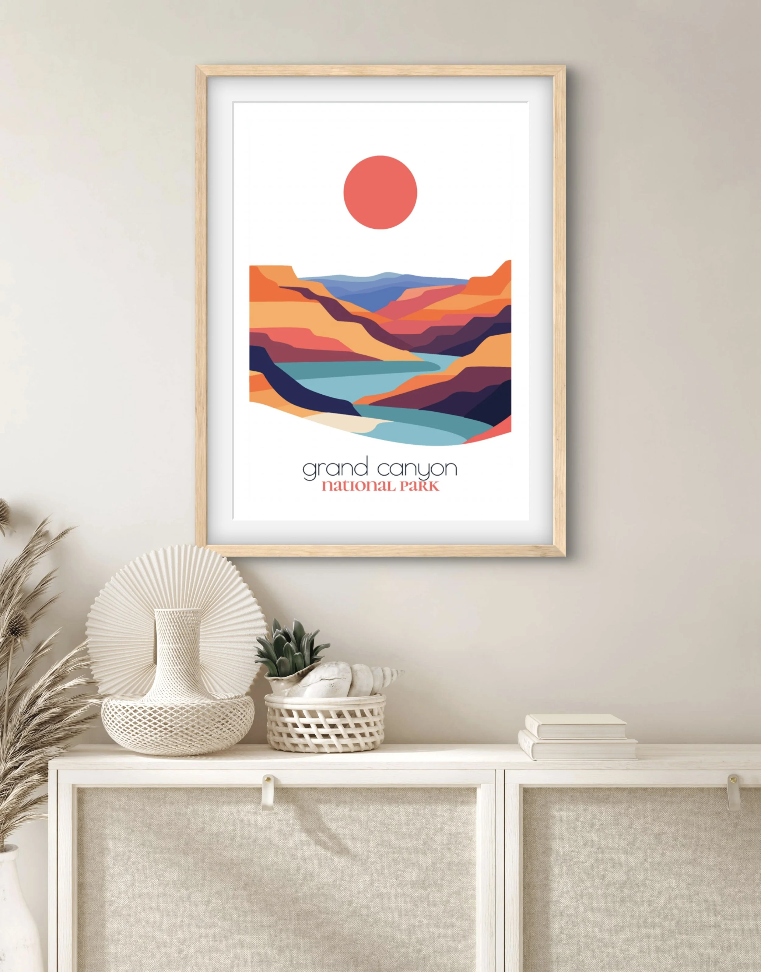 Size guide for Grand Canyon national park posters and minimalist travel prints