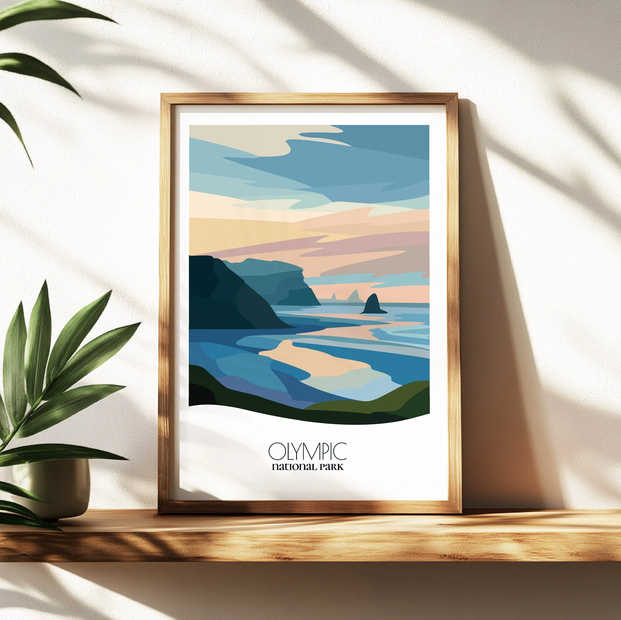 Wall art print of Olympic  for interior decor; high quality print in Washington.