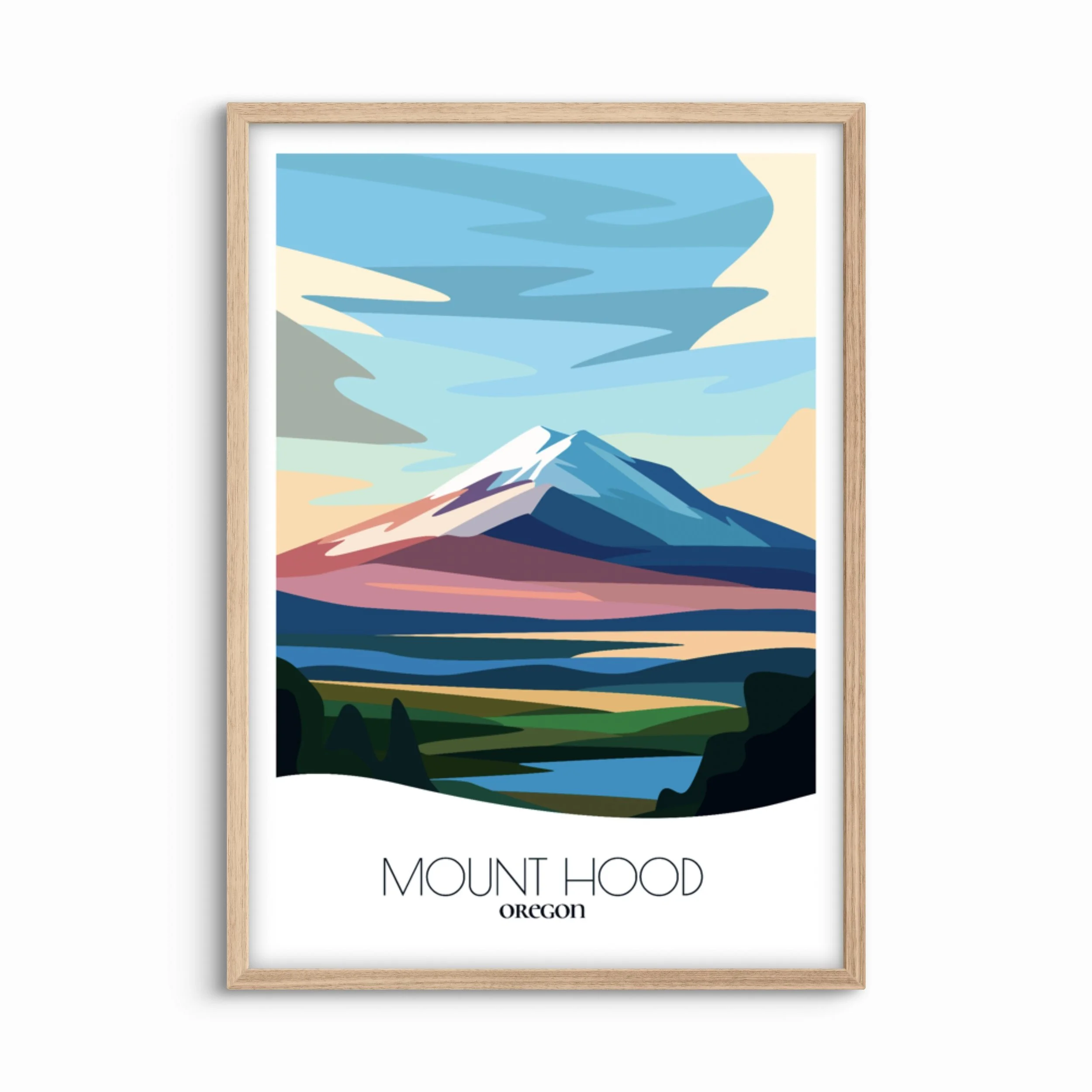 Mount Hood Oregon Abstract Travel Poster