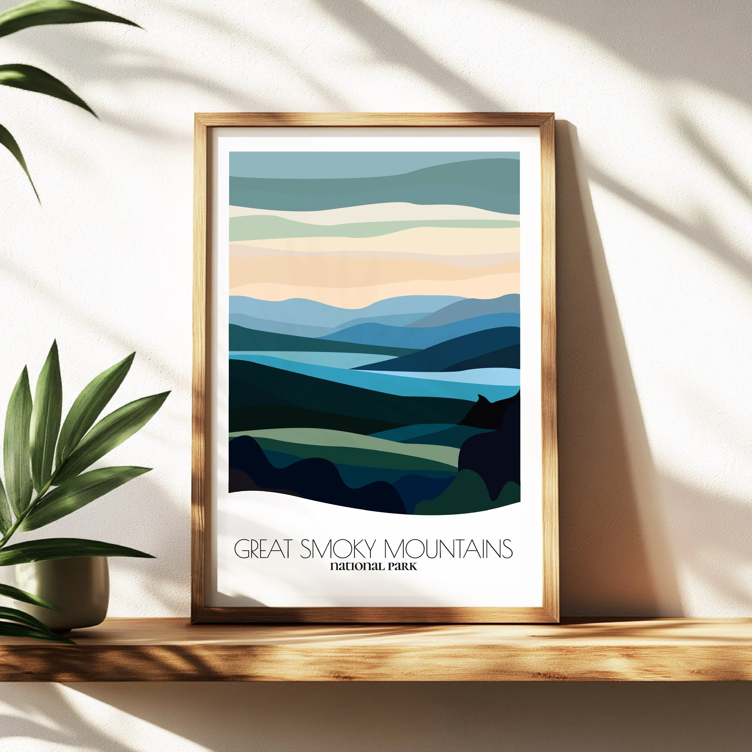 Wall art print of Great Smoky Mountains National Park for interior decor; high quality print in Tennessee and North Carolina.