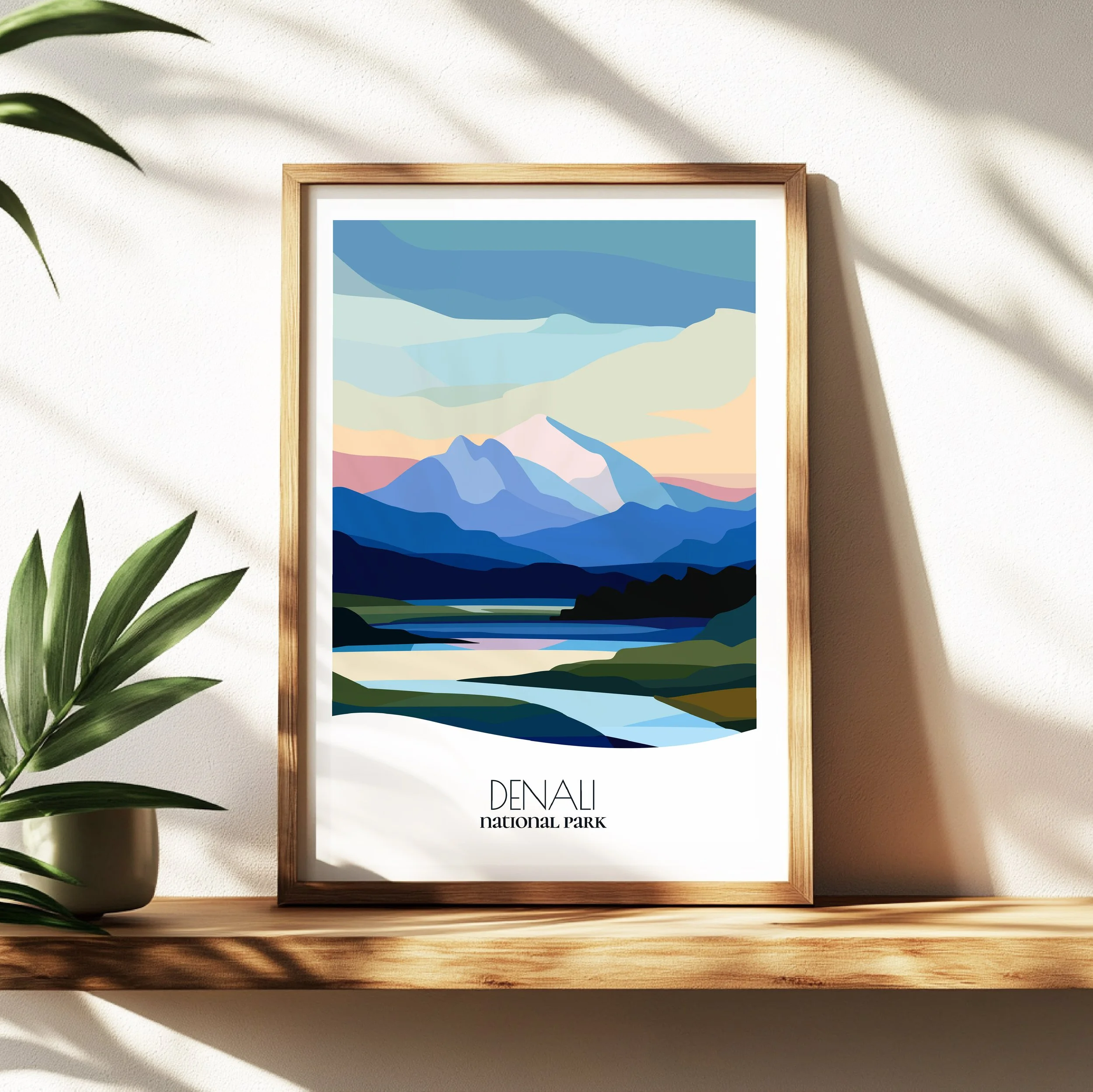 Wall art print of Denali National Park for interior decor; high quality print in Alaska.
