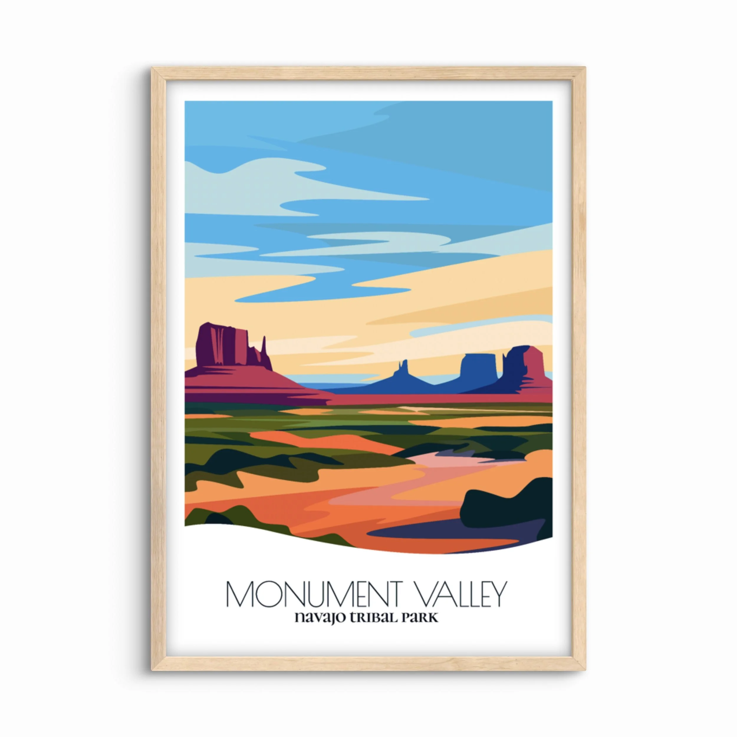 Monument Valley Navajo Tribal Park Utah–Arizona Abstract Travel Poster