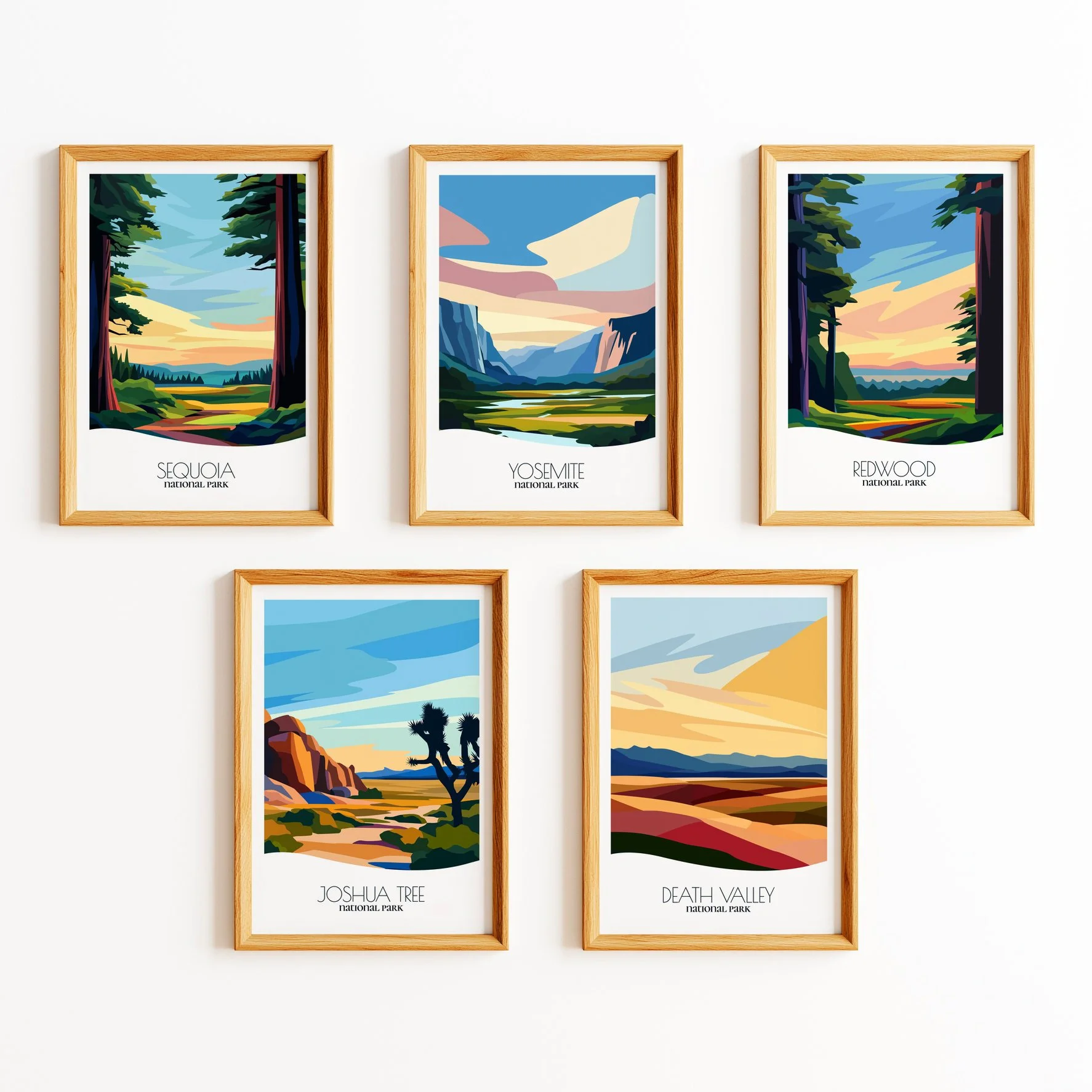 Set of 5 California National Park Posters — Bold Abstract Art.jpg
