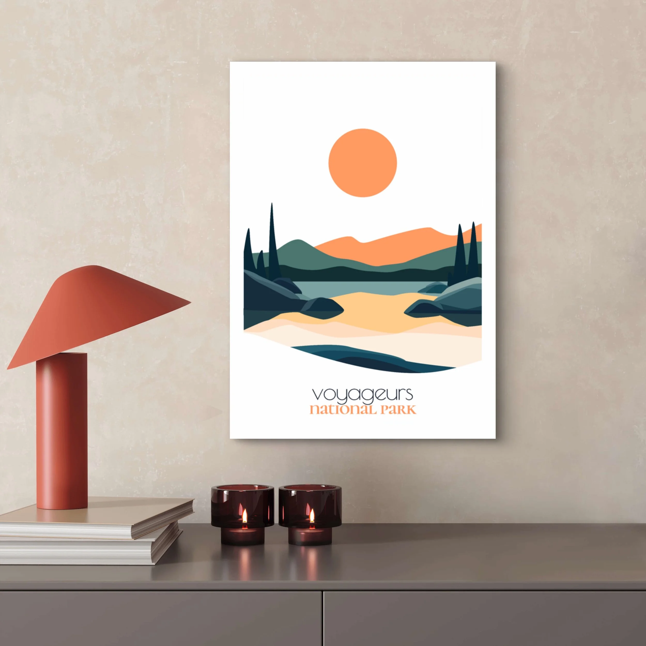 Original voyageurs national park poster from the ReTravell studio collection