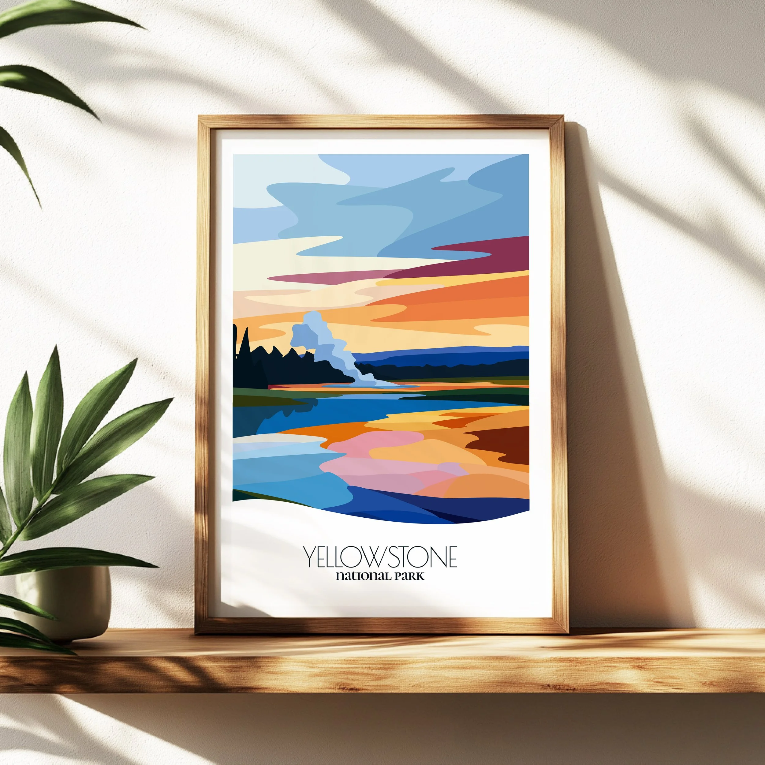 Wall art print of Yellowstone National Park for interior decor; high quality print in Wyoming.