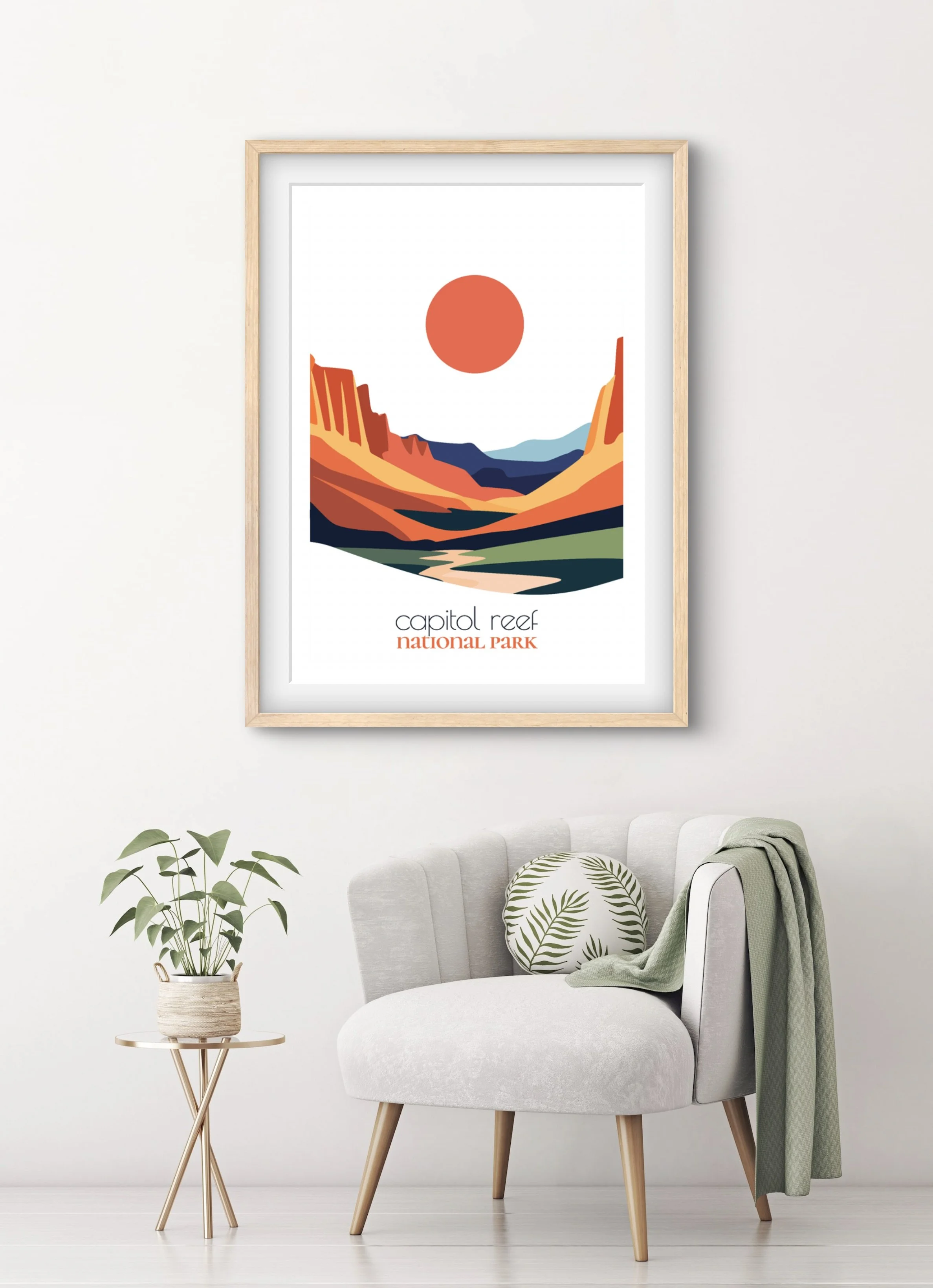 Original capitol reef national park poster from the ReTravell studio collection