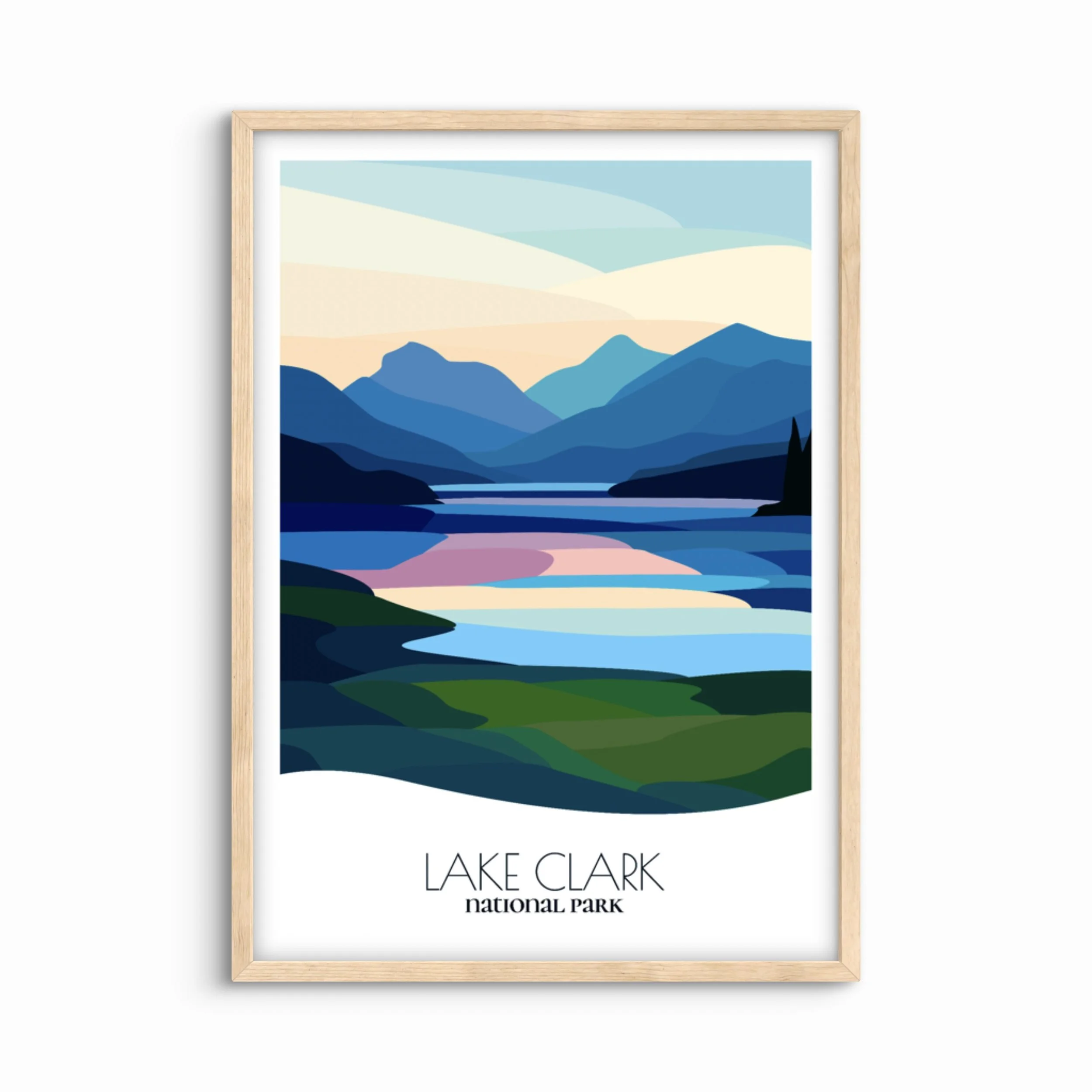 Lake Clark National Park Wall Art: Bold Minimalist Decor