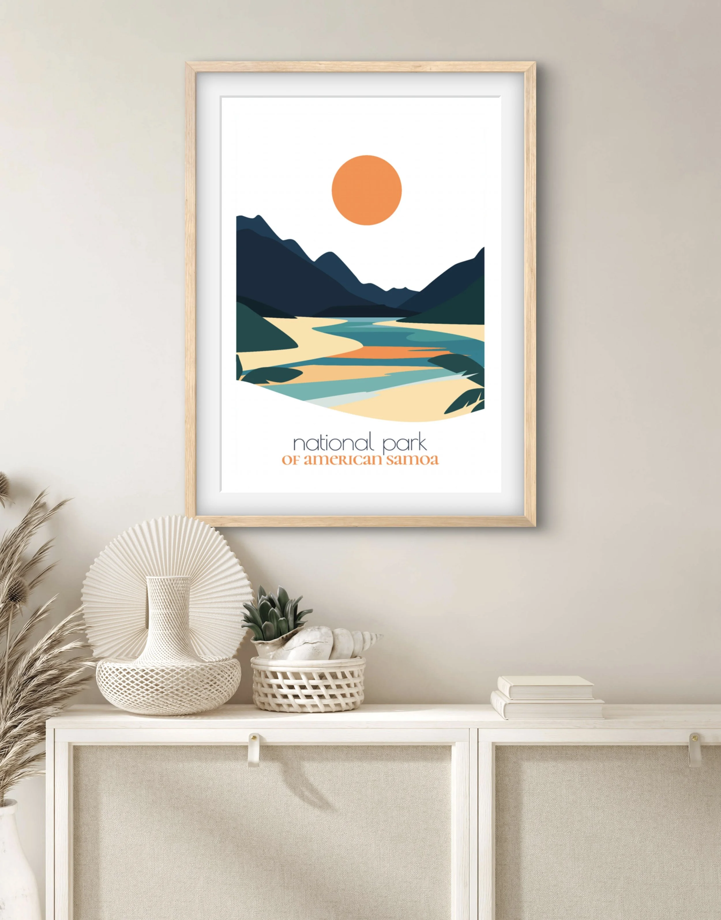 Size guide for american samoa national park posters and minimalist travel prints