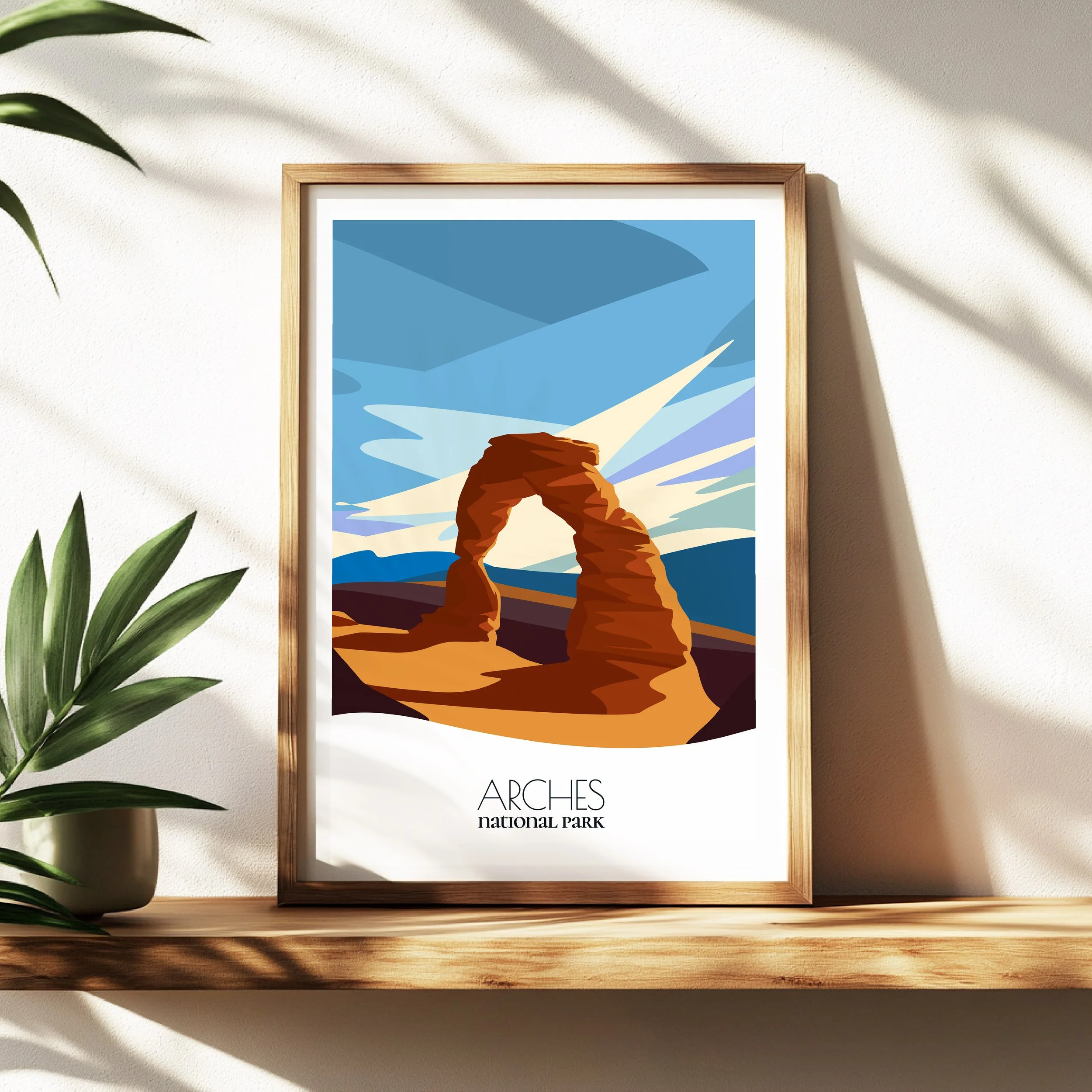 Wall art print of Arches National Park for interior decor; high quality print in Utah.