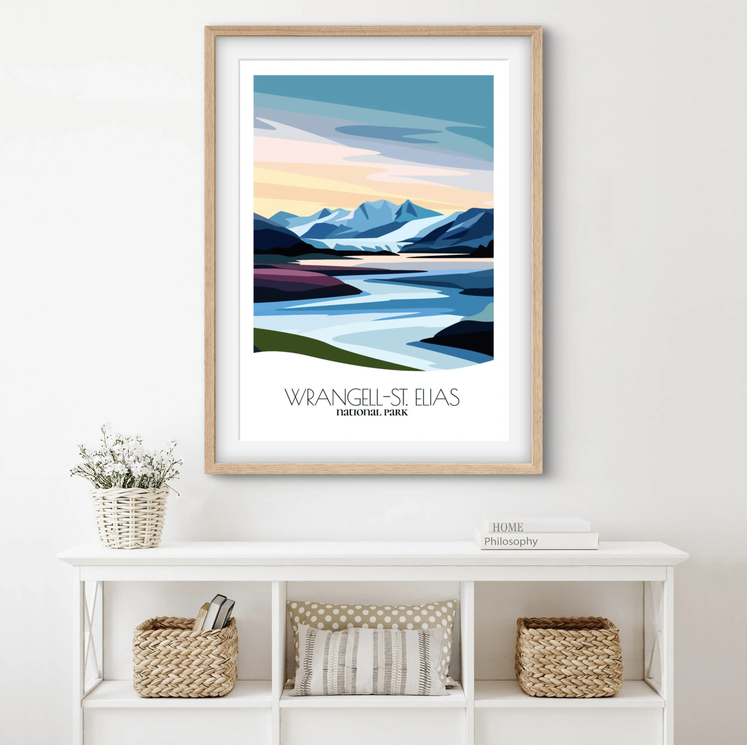 Home decor poster of Wrangell St. Elias National Park and Preserve, premium print quality for stylish Alaska interiors.