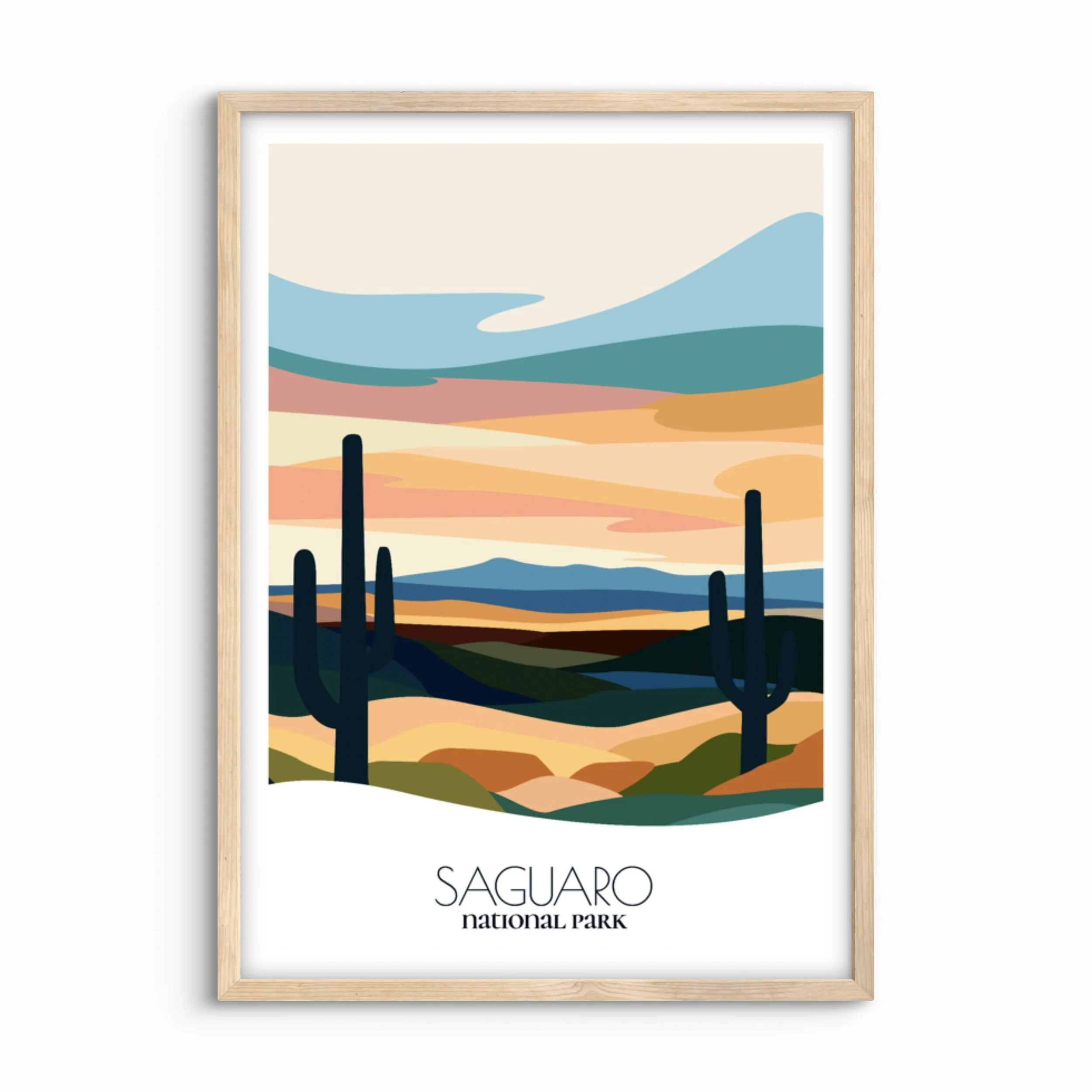 Saguaro National Park Poster: Bold Abstract Art