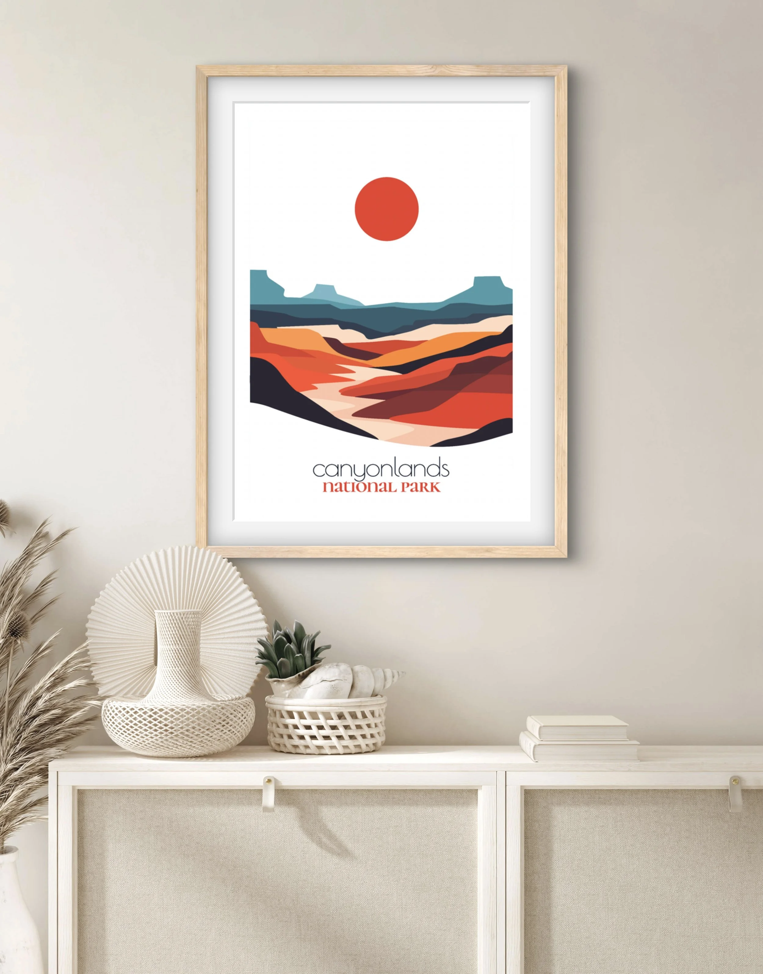 Size guide for Canyonlands national park posters and minimalist travel prints