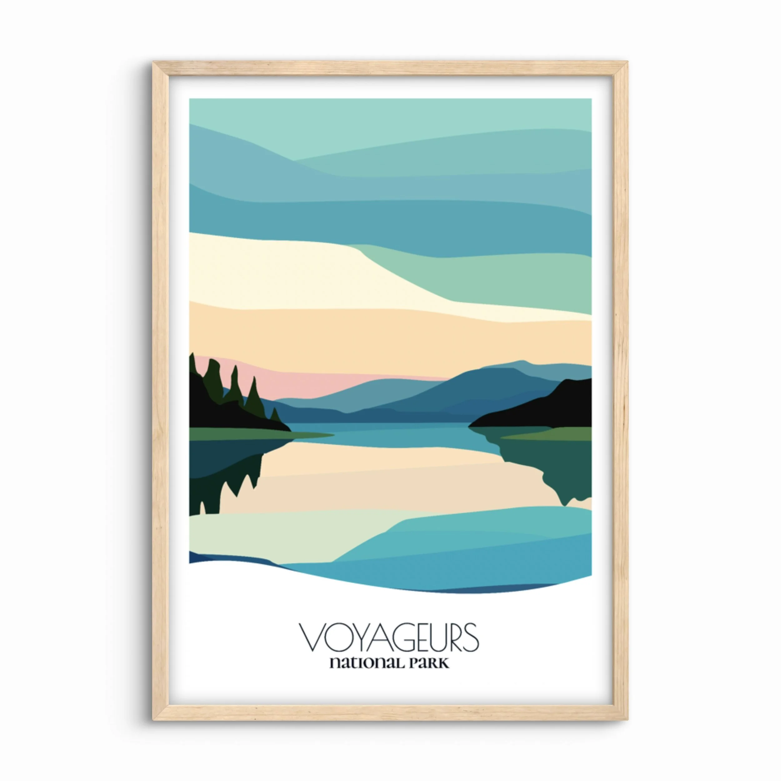 Voyageurs National Park Poster: Bold Abstract Art