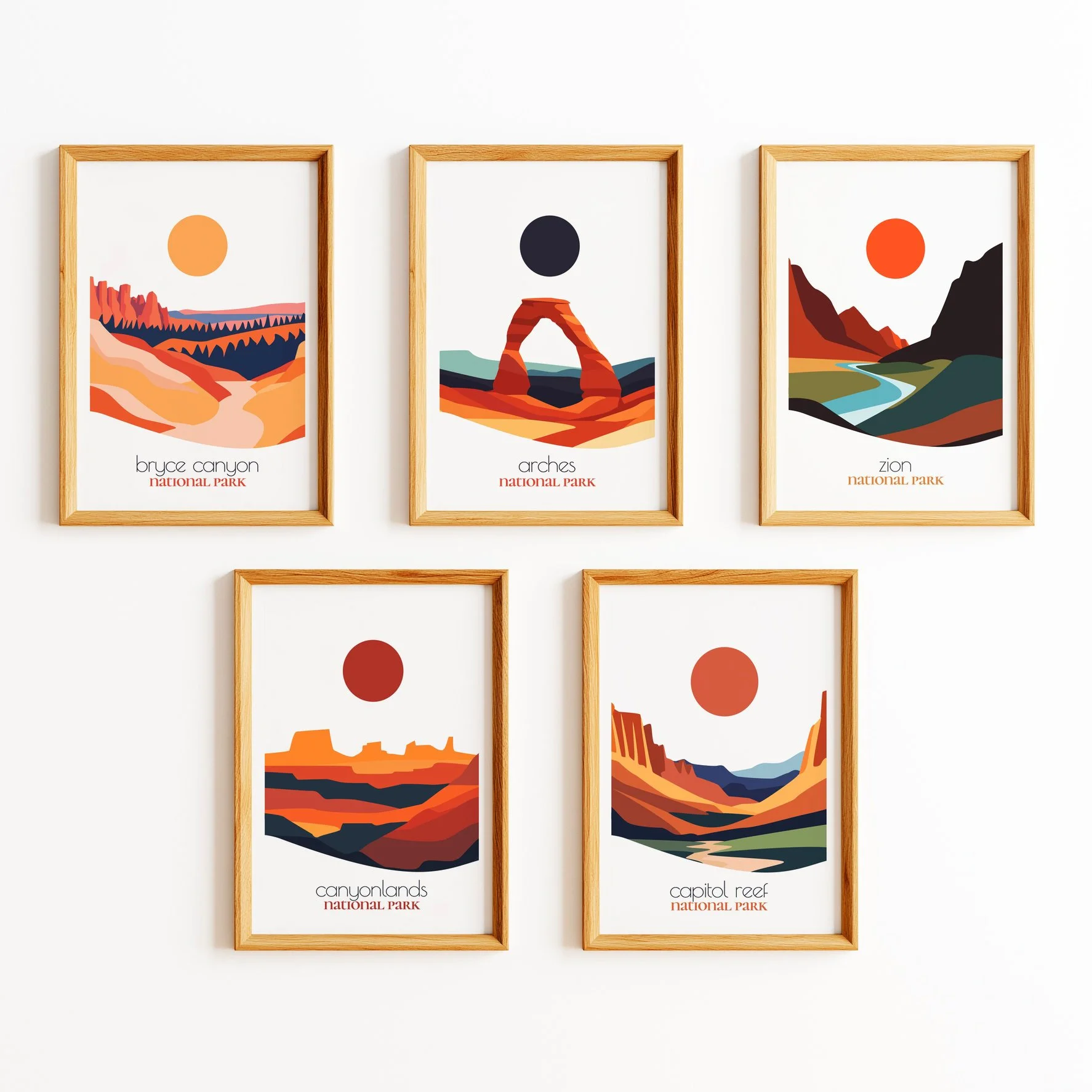 Utah Mighty 5 — Set of 5 National Park Posters — Save 40% | Wall Art