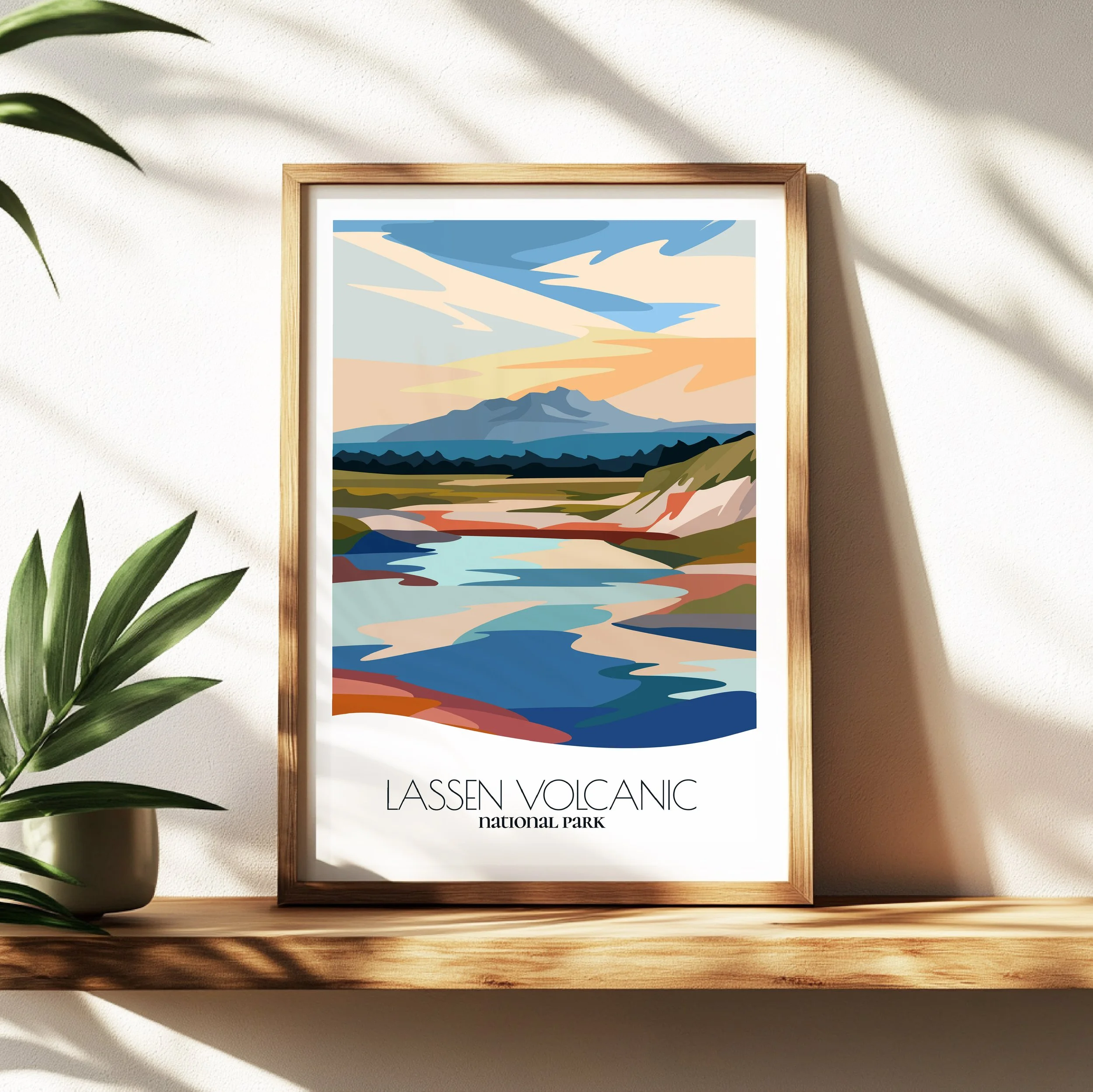 Wall art print of lassen volcanic for interior decor; high quality print in California.