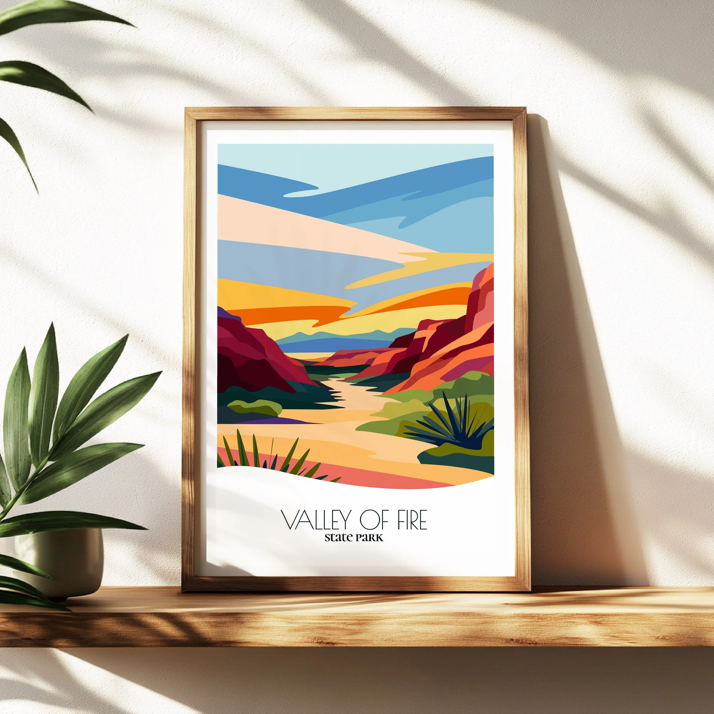 Wall art print of Valley of Fire State Park for interior decor; high quality print in Nevada.